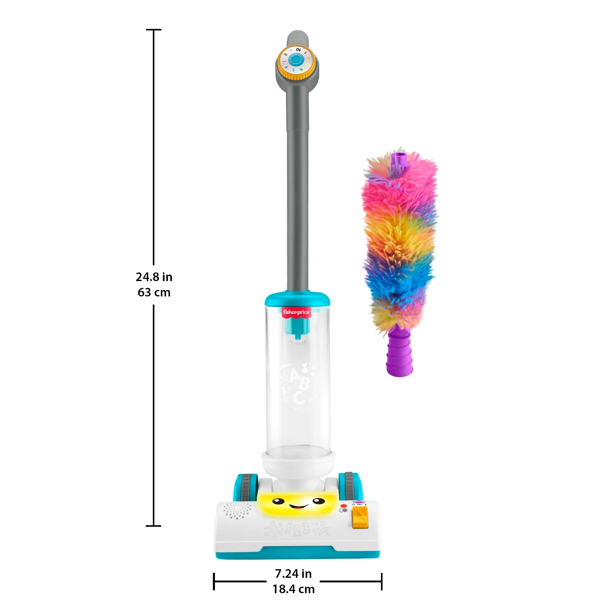 Fisher-Price Laugh & Learn 2-In-1 Vacuum Toddler Musical Learning Toy, Multilanguage Version - Image 5