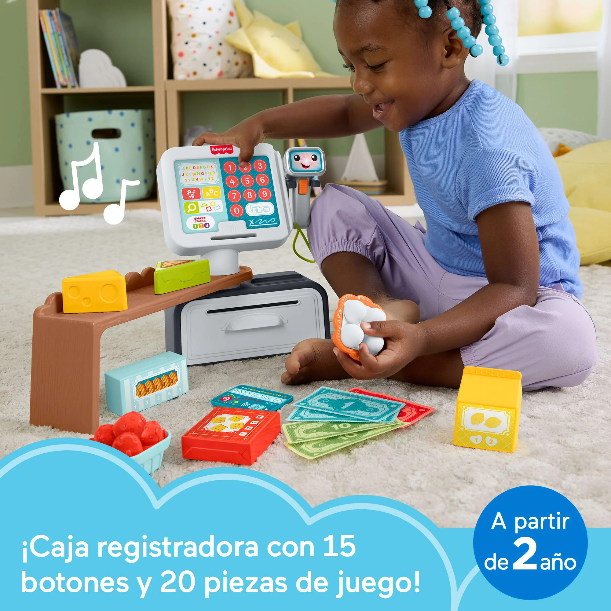 Caja Registradora Para Contar Y Comprar Laugh & Learn De Fisher-Price, Juguete De Aprendizaje Para Niñas Y Niños Pequeños, Versión Multilingüe - Image 2