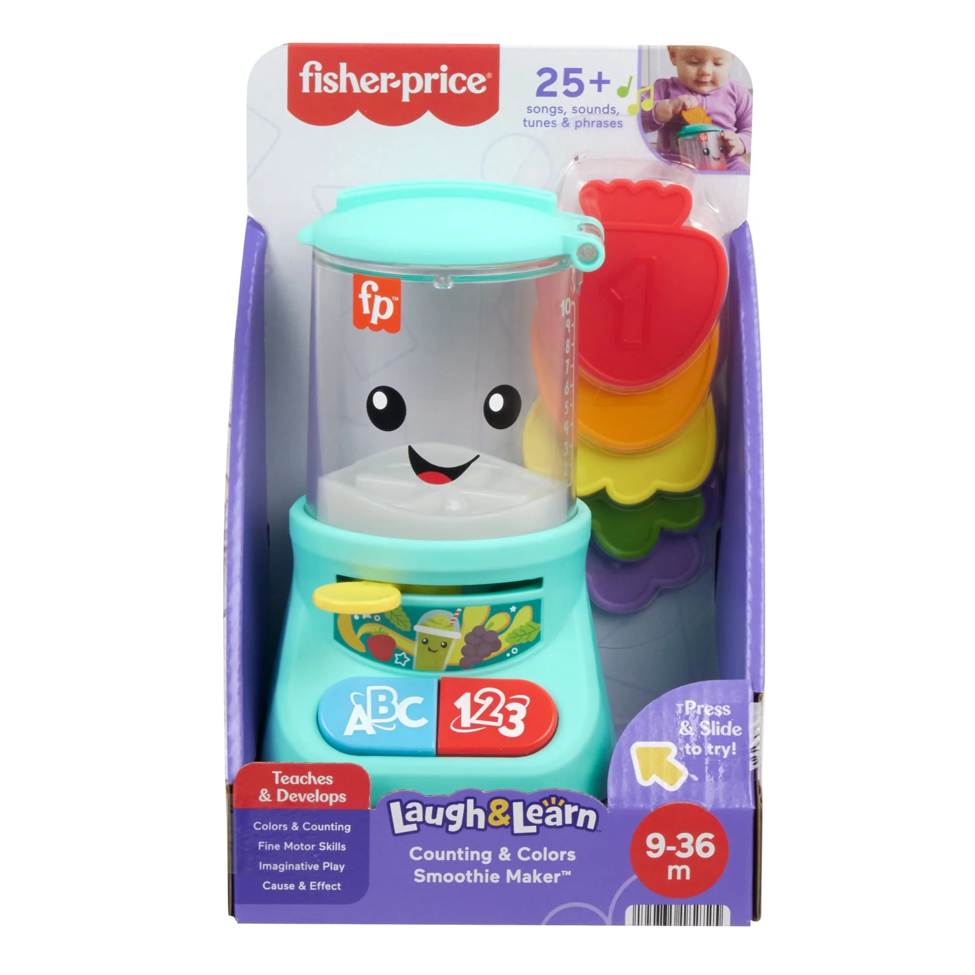 Fisher-Price Laugh & Learn Counting & Colors Smoothie Maker Musical Toy Blender For Infants - Image 6