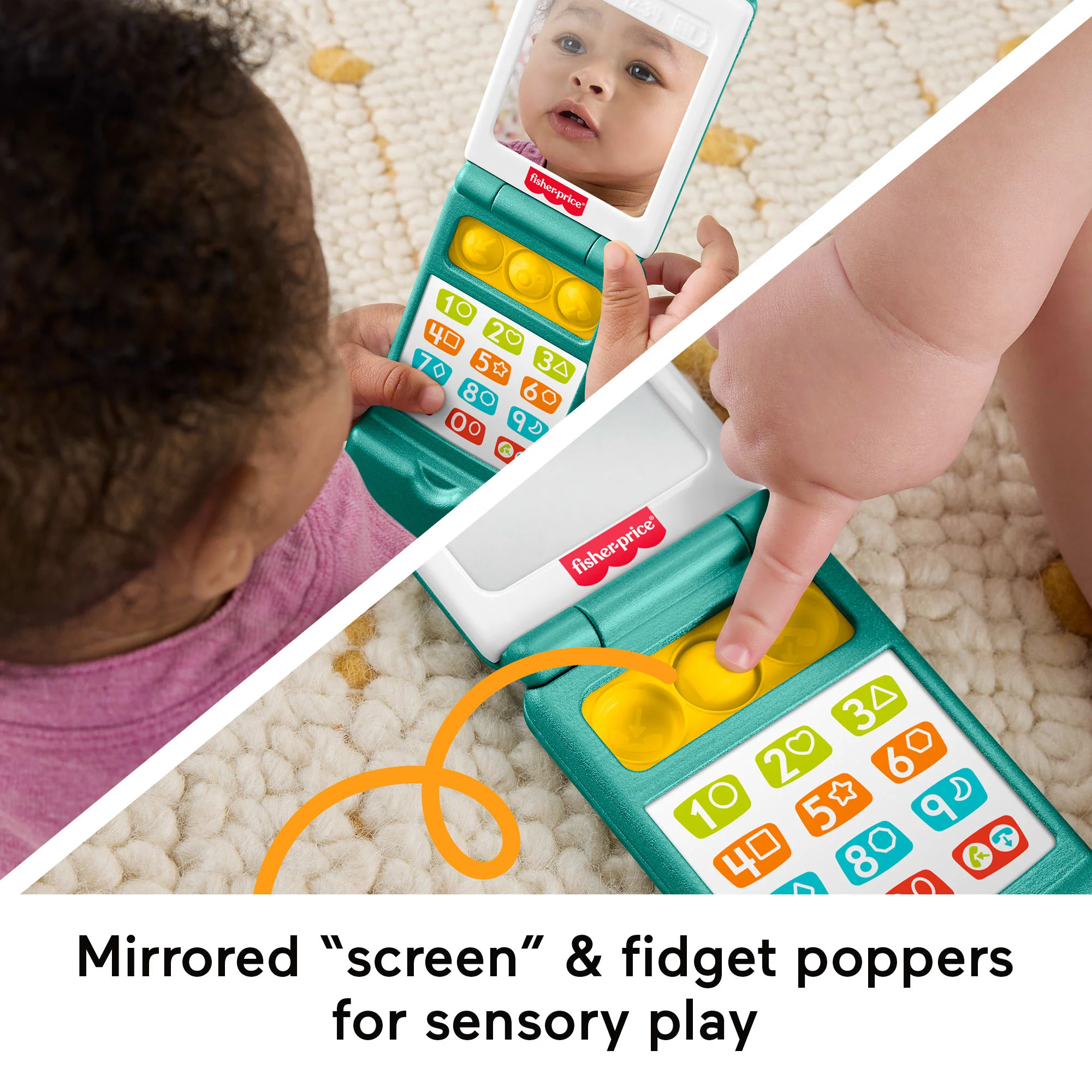 Fisher-Price Laugh & Learn Flip Phone, Baby & Toddler Musical Learning Activity Toy, Multilanguage Version - Image 5
