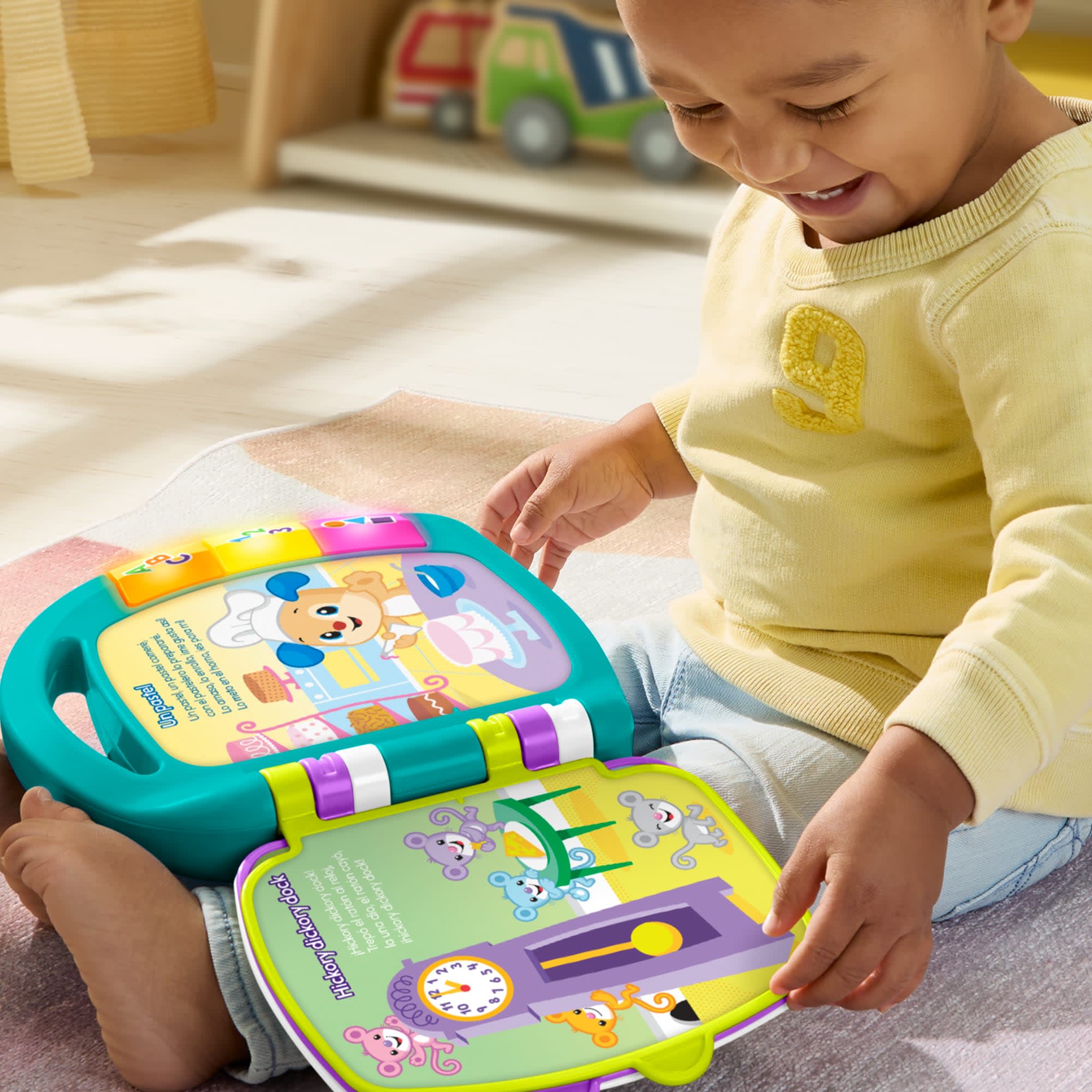 Libro Interactivo De Aprendizaje Laugh & Learn De Fisher-Price, Juguete Musical Electrónico De Aprendizaje De Color Turquesa Para Bebés Y Niños Y Niñas Pequeños, Versión En Castellano - Image 2