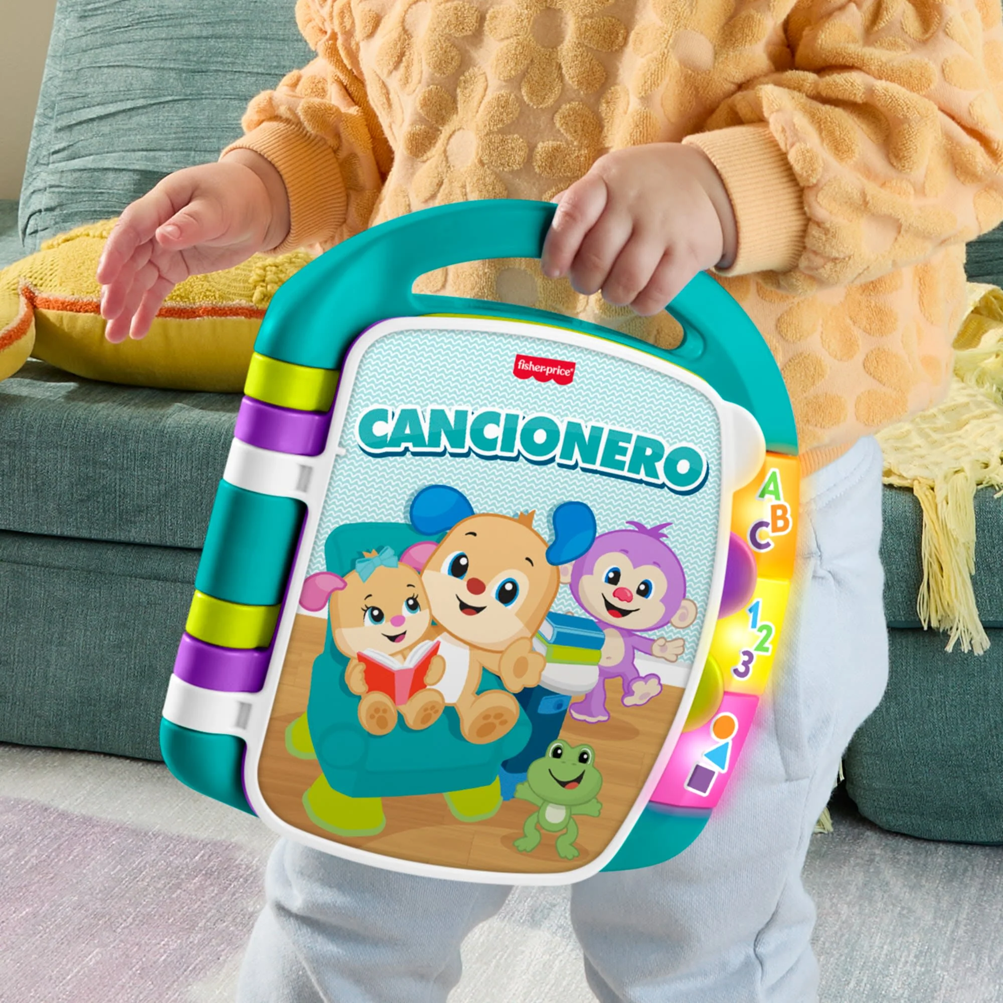 Libro Interactivo De Aprendizaje Laugh & Learn De Fisher-Price, Juguete Musical Electrónico De Aprendizaje De Color Turquesa Para Bebés Y Niños Y Niñas Pequeños, Versión En Castellano - Image 4