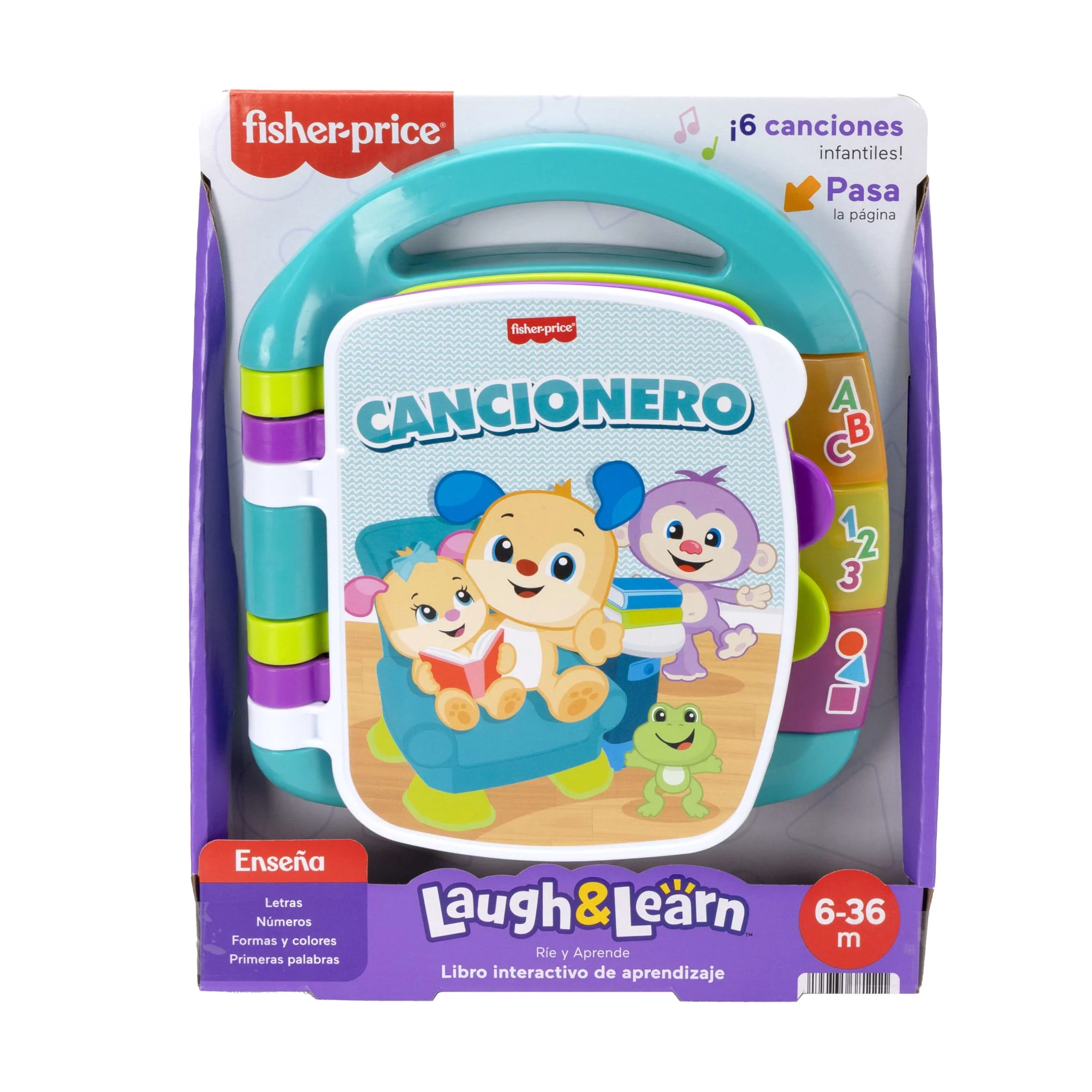Libro Interactivo De Aprendizaje Laugh & Learn De Fisher-Price, Juguete Musical Electrónico De Aprendizaje De Color Turquesa Para Bebés Y Niños Y Niñas Pequeños, Versión En Castellano - Image 6