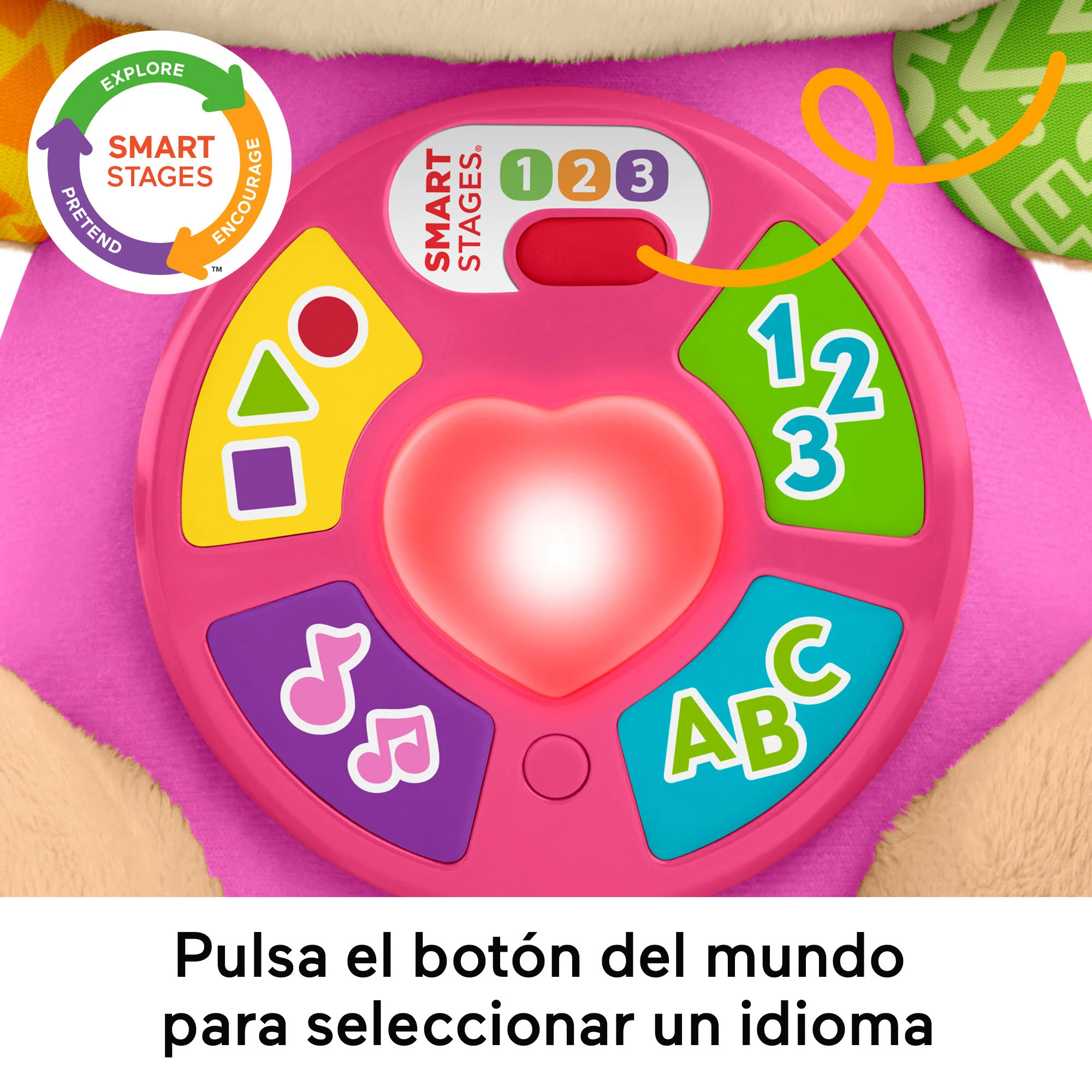 Juguete De Aprendizaje Musical Perrita Con Smart Stages De Laugh & Learn De Fisher-Price, Peluche Rosa Para Bebés En Versión Multilingüe - Image 3