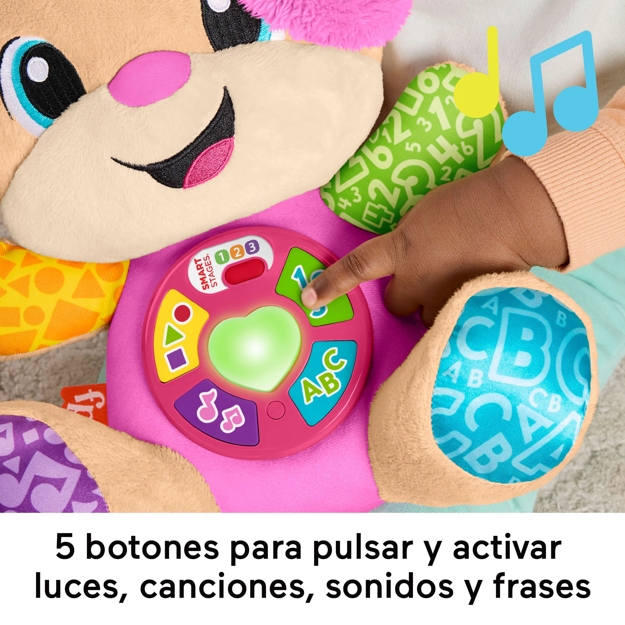 Juguete De Aprendizaje Musical Perrita Con Smart Stages De Laugh & Learn De Fisher-Price, Peluche Rosa Para Bebés En Versión Multilingüe - Image 4