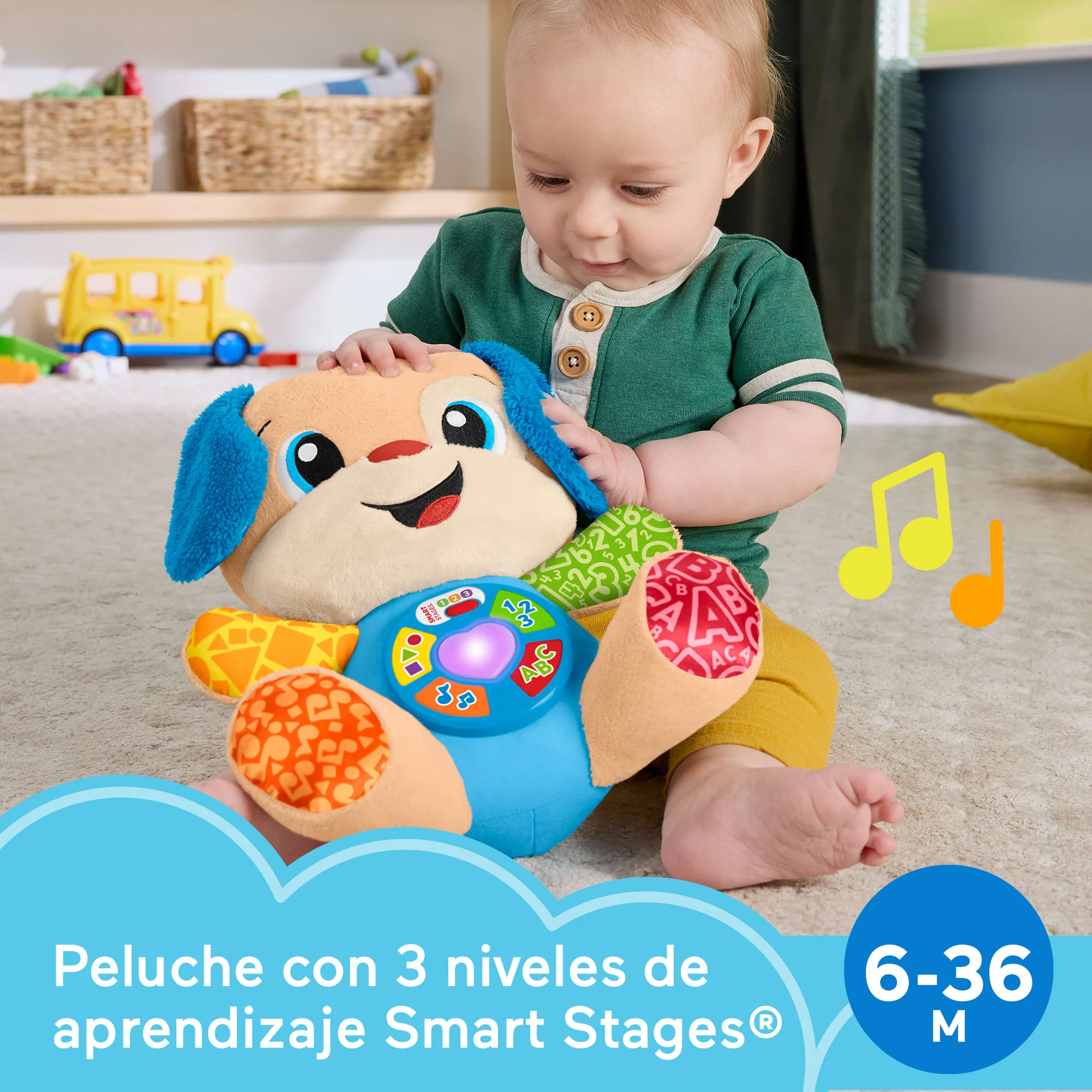 Juguete De Aprendizaje Musical Perrito Con Smart Stages De Laugh & Learn De Fisher-Price, Peluche Para Bebés En Versión Multilingüe - Image 2