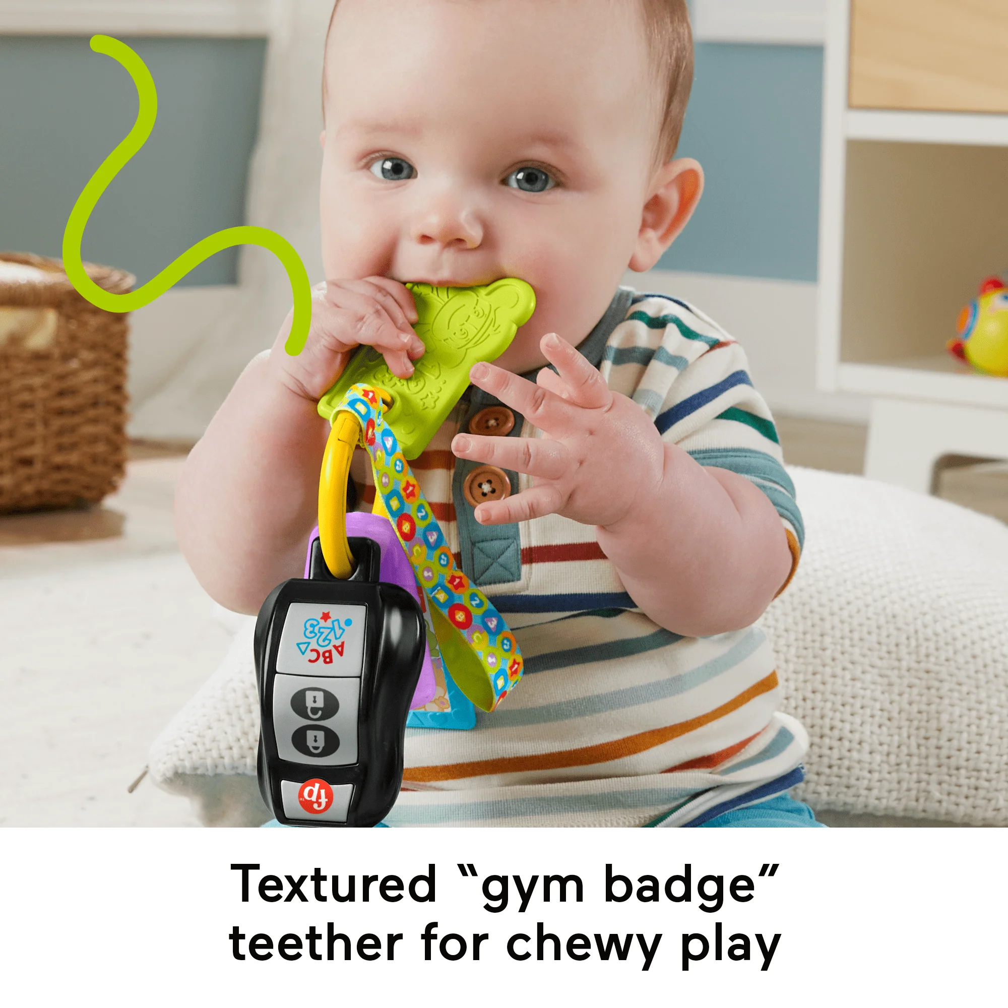 Fisher-Price Laugh & Learn Play & Go Activity Keys Baby & Toddler Musical Learning Toy, Multilanguage Version - Image 5