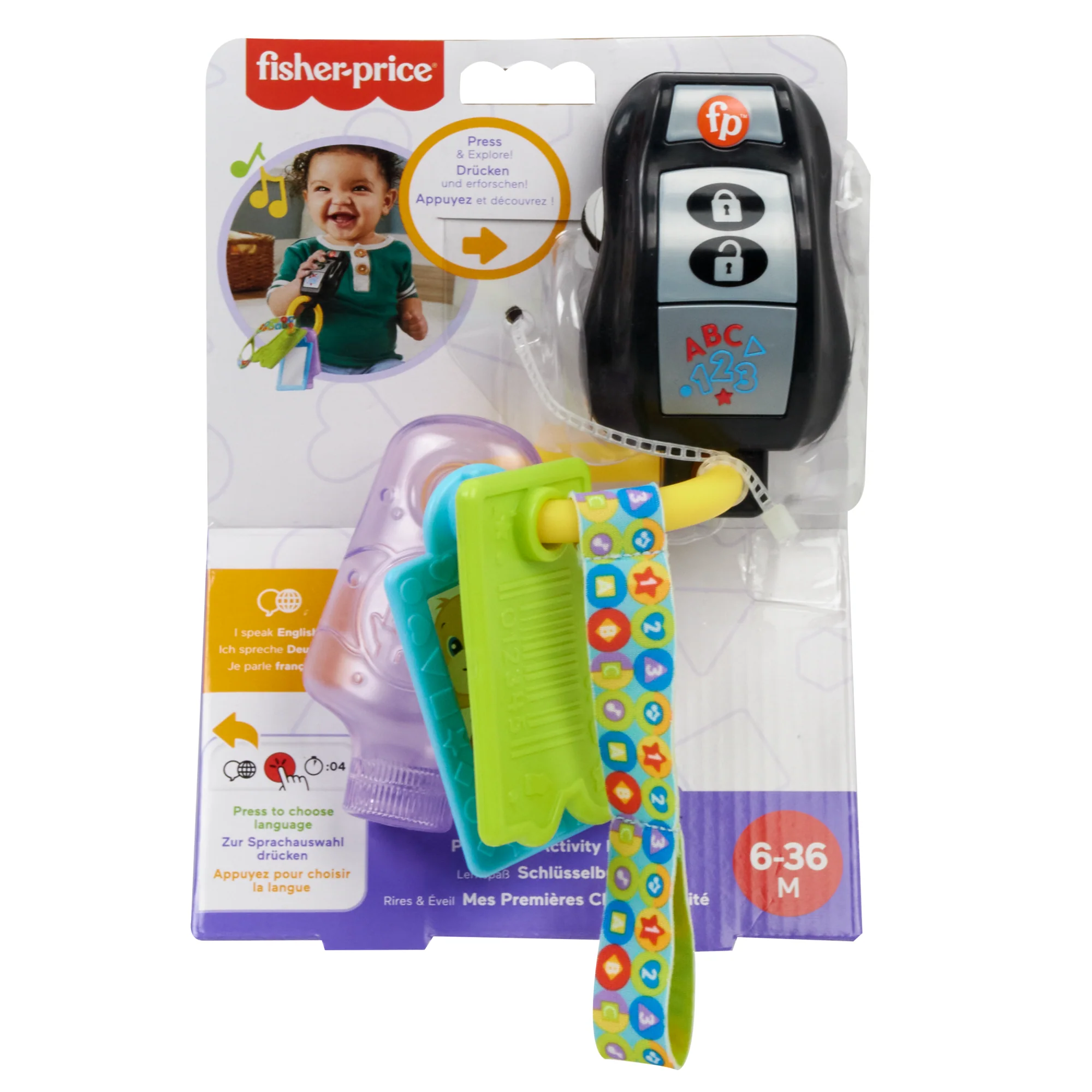 Fisher-Price Laugh & Learn Play & Go Activity Keys Baby & Toddler Musical Learning Toy, Multilanguage Version - Image 6