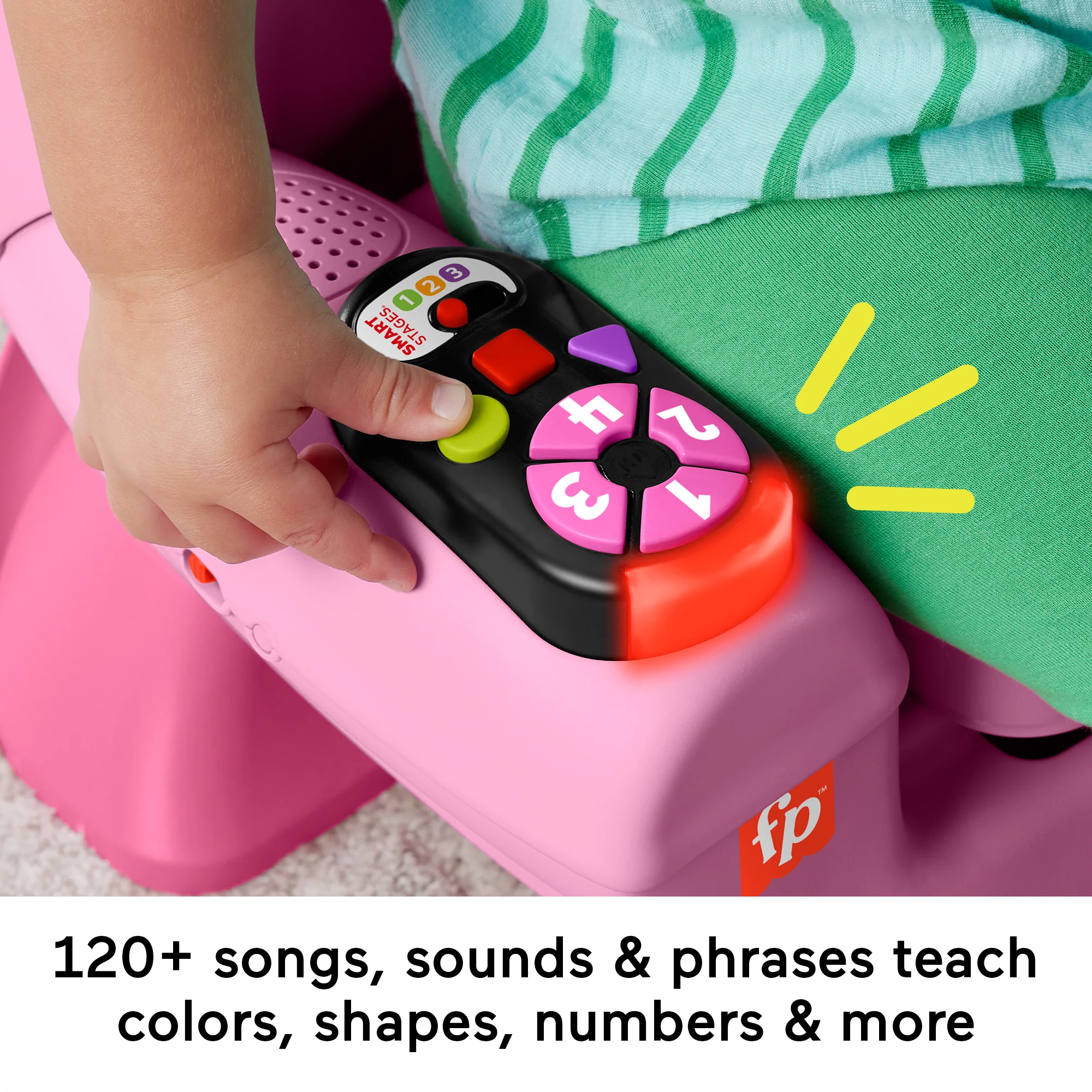Fisher-Price Laugh & Learn Smart Stages Chair Electronic Learning Toy For Toddlers, Pink - Image 3