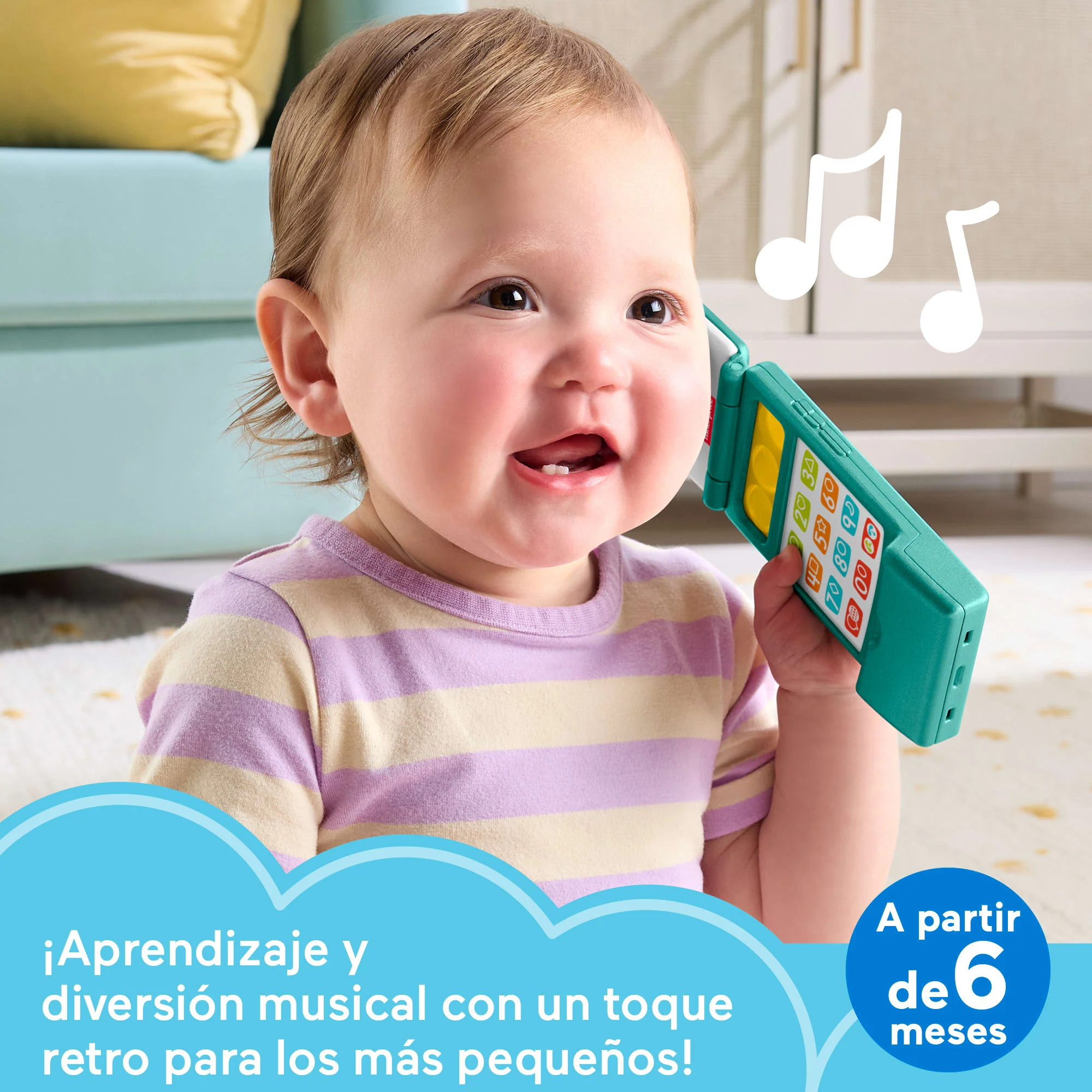 Juguete De Aprendizaje Musical Teléfono Móvil De Laugh & Learn De Fisher-Price Para Bebés Y Niños Y Niñas Pequeños, Versión Multilingüe - Image 2