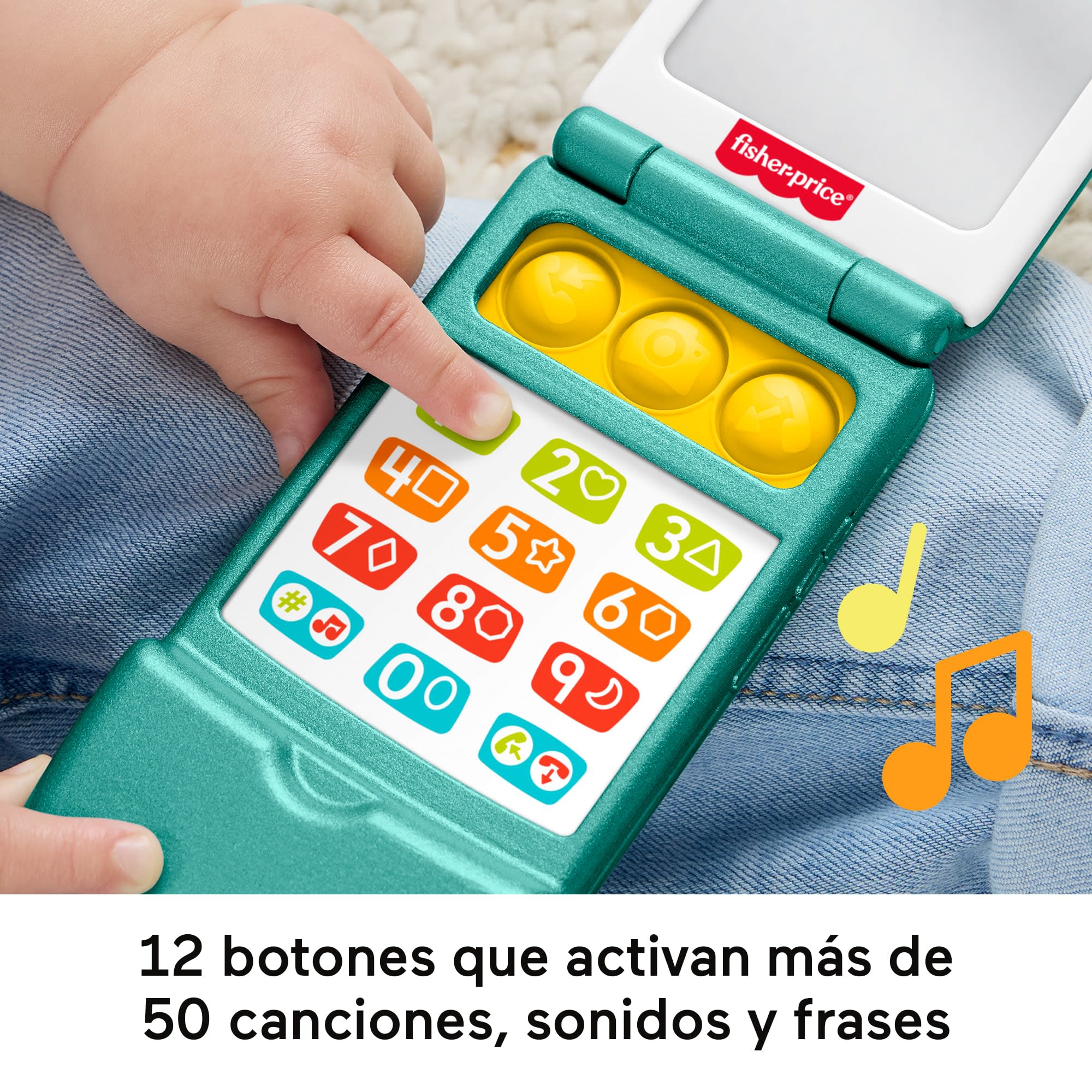Juguete De Aprendizaje Musical Teléfono Móvil De Laugh & Learn De Fisher-Price Para Bebés Y Niños Y Niñas Pequeños, Versión Multilingüe - Image 3