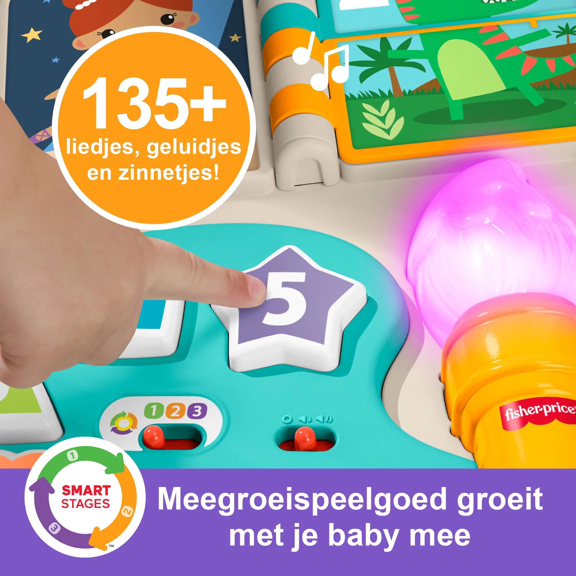 Fisher-Price 4-In-1 Activiteitentafel En Ezel, Elektronisch, Leerzaam Speelgoed Voor Baby's En Peuters, Meertalige Versie - Image 4