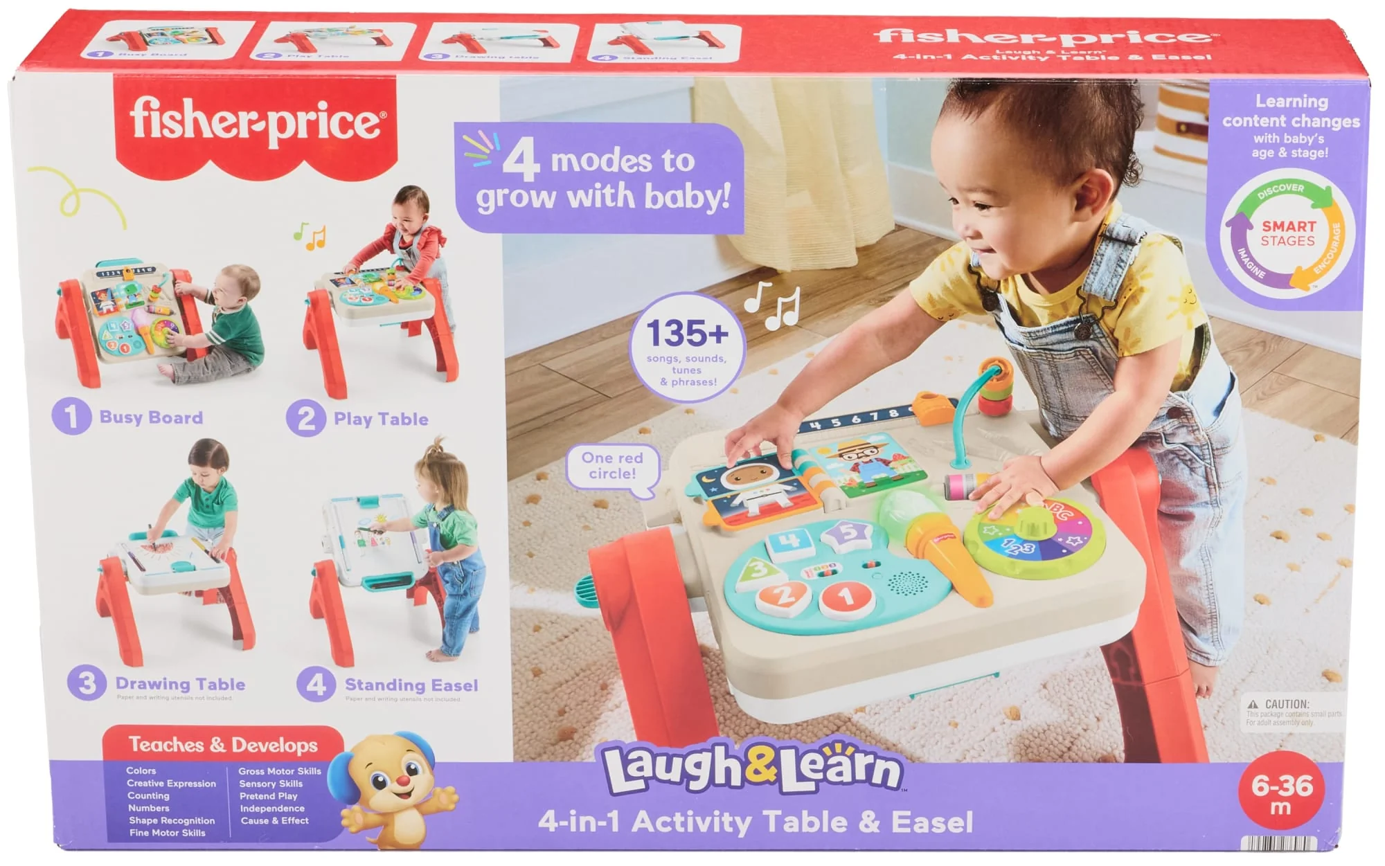 Fisher-Price 4-In-1 Activiteitentafel En Ezel, Elektronisch, Leerzaam Speelgoed Voor Baby's En Peuters, Meertalige Versie - Image 6
