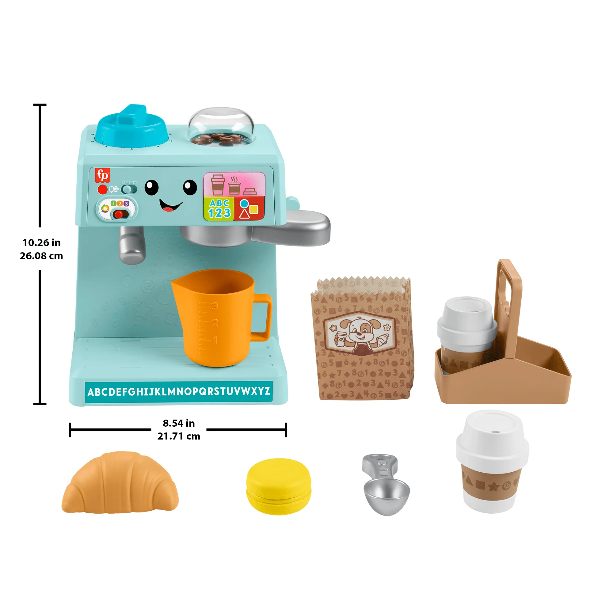Fisher-Price Leerplezier Leren En Serveren Koffiemachine Elektronisch Speelgoed Voor Peuters, 10 Accessoires, Meertalige Versie - Image 2
