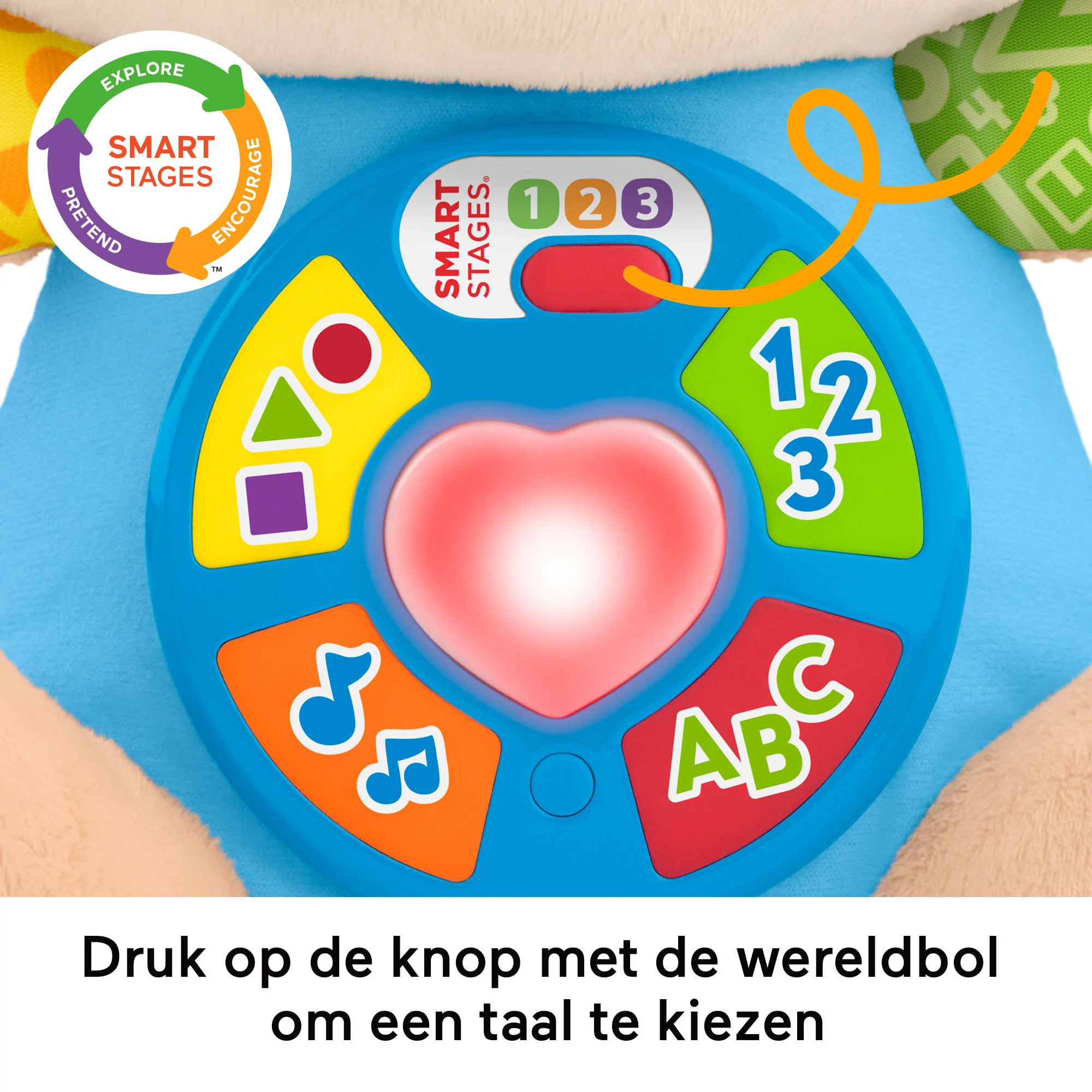 Fisher-Price Leerplezier Meegroeispeelgoed Puppy, Muzikale Knuffel Voor Baby's, Leerzaam Speelgoed, Meertalige Versie - Image 3