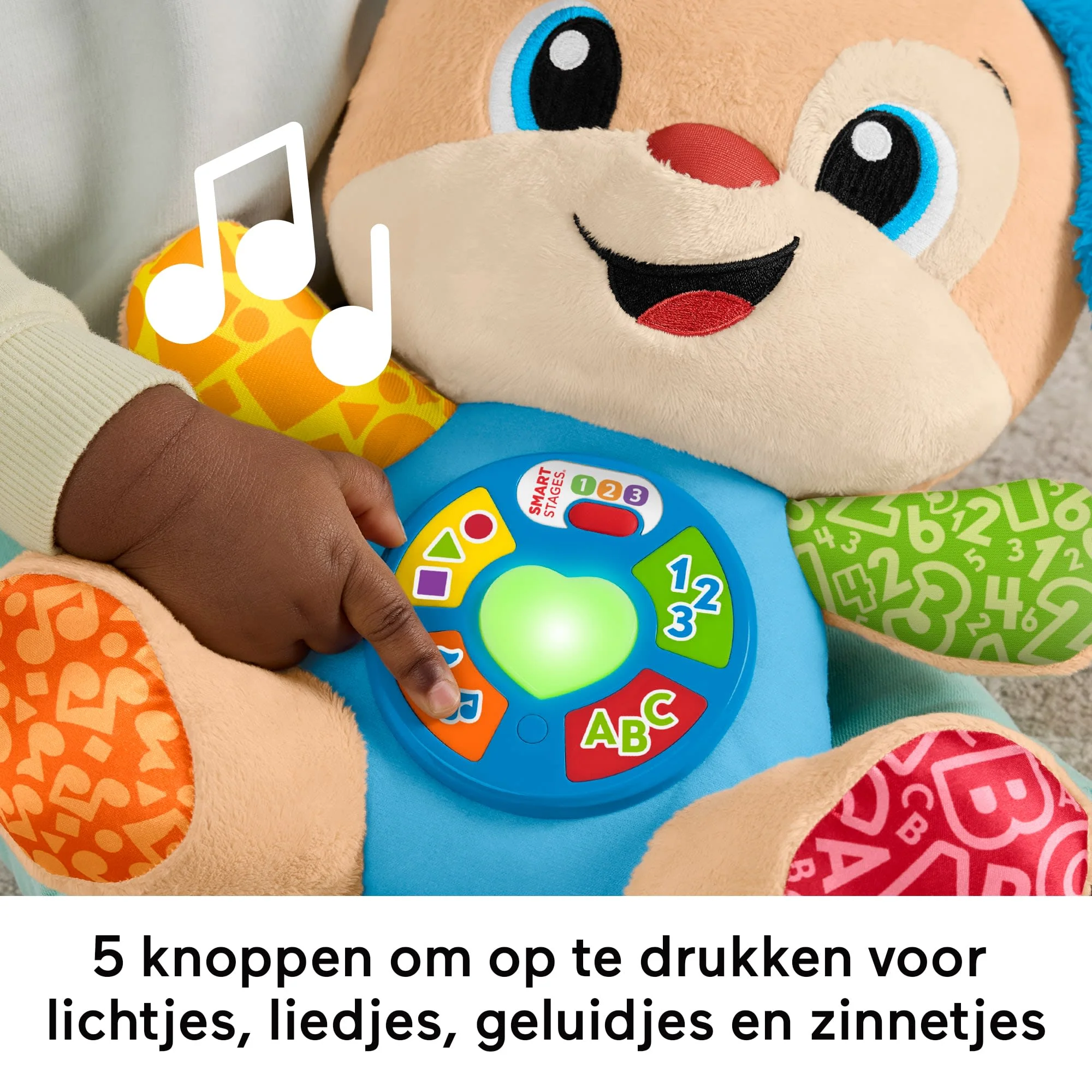 Fisher-Price Leerplezier Meegroeispeelgoed Puppy, Muzikale Knuffel Voor Baby's, Leerzaam Speelgoed, Meertalige Versie - Image 4