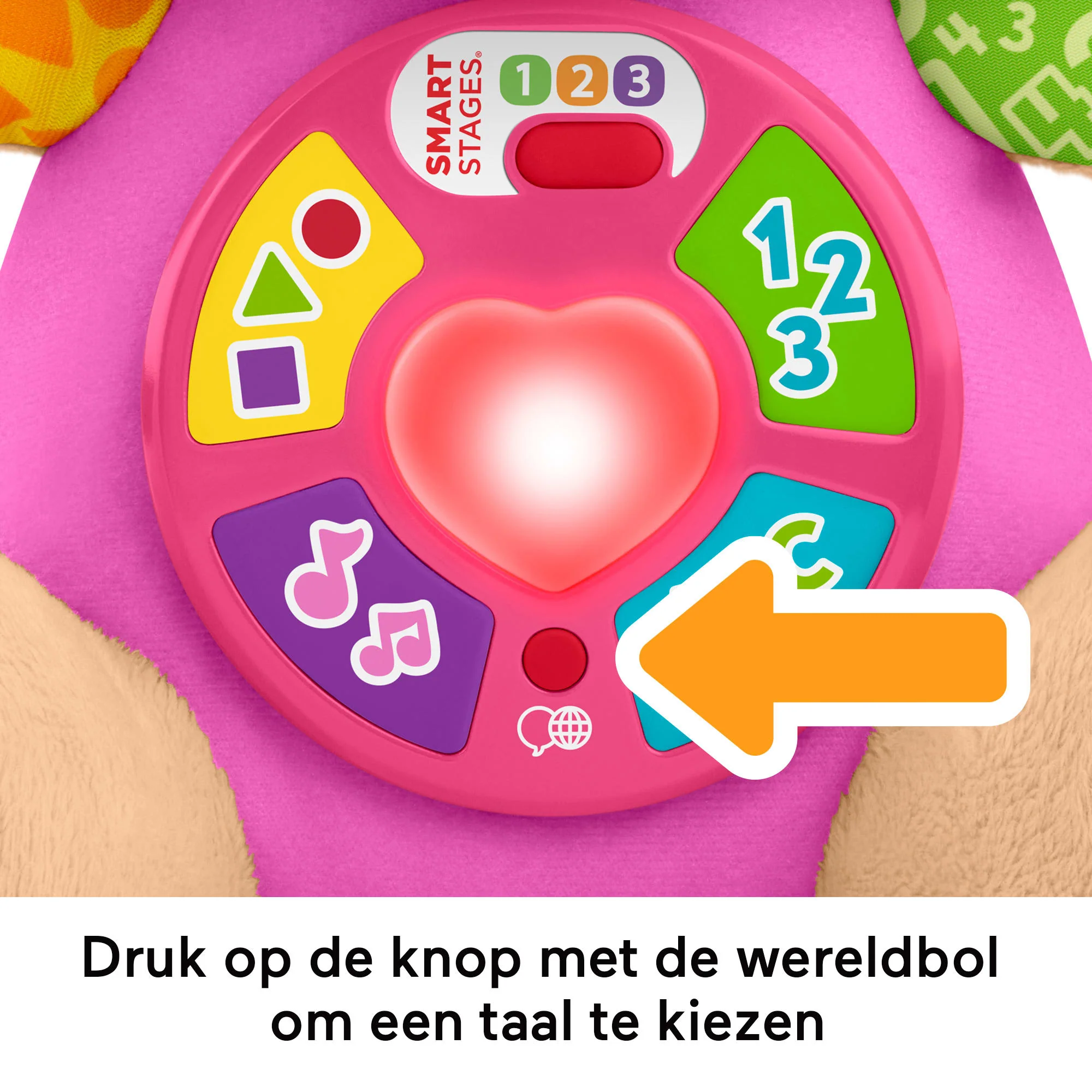 Fisher-Price Leerplezier Meegroeispeelgoed Zusje, Roze Muzikale Knuffel Voor Baby's, Leerzaam Speelgoed, Meertalige Versie - Image 3