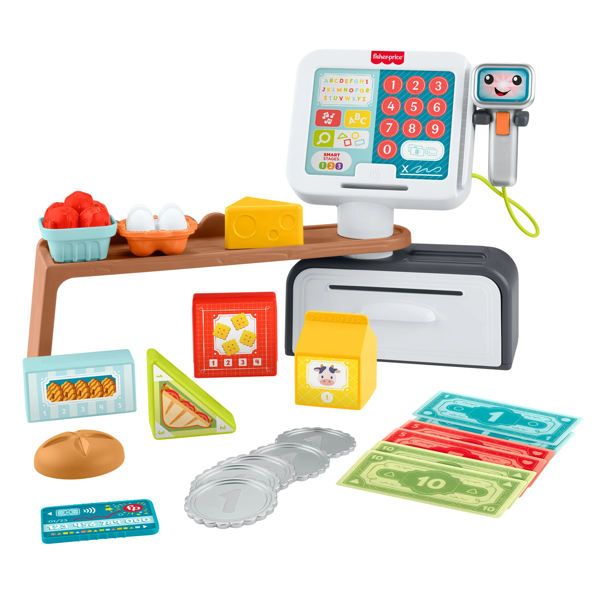 Fisher-Price Leerplezier Tellen En Shoppen Kassa, Elektronisch Educatief Speelgoed, Meertalige Versie