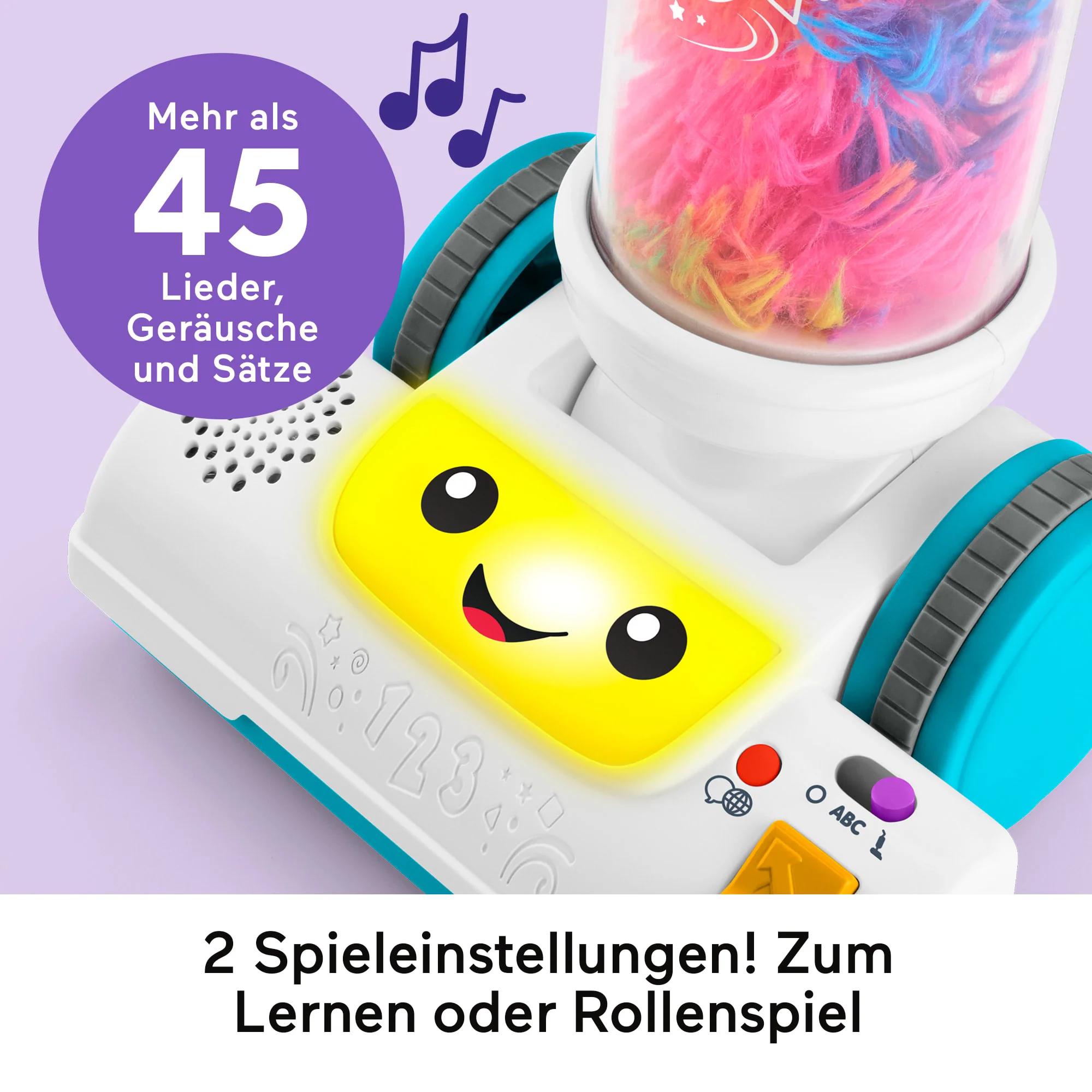 Fisher-Price Lernspaß 2-1-Staubsauger Für Kleinkinder, Musikalisches Lernspielzeug, Mehrsprachige Version - Image 5