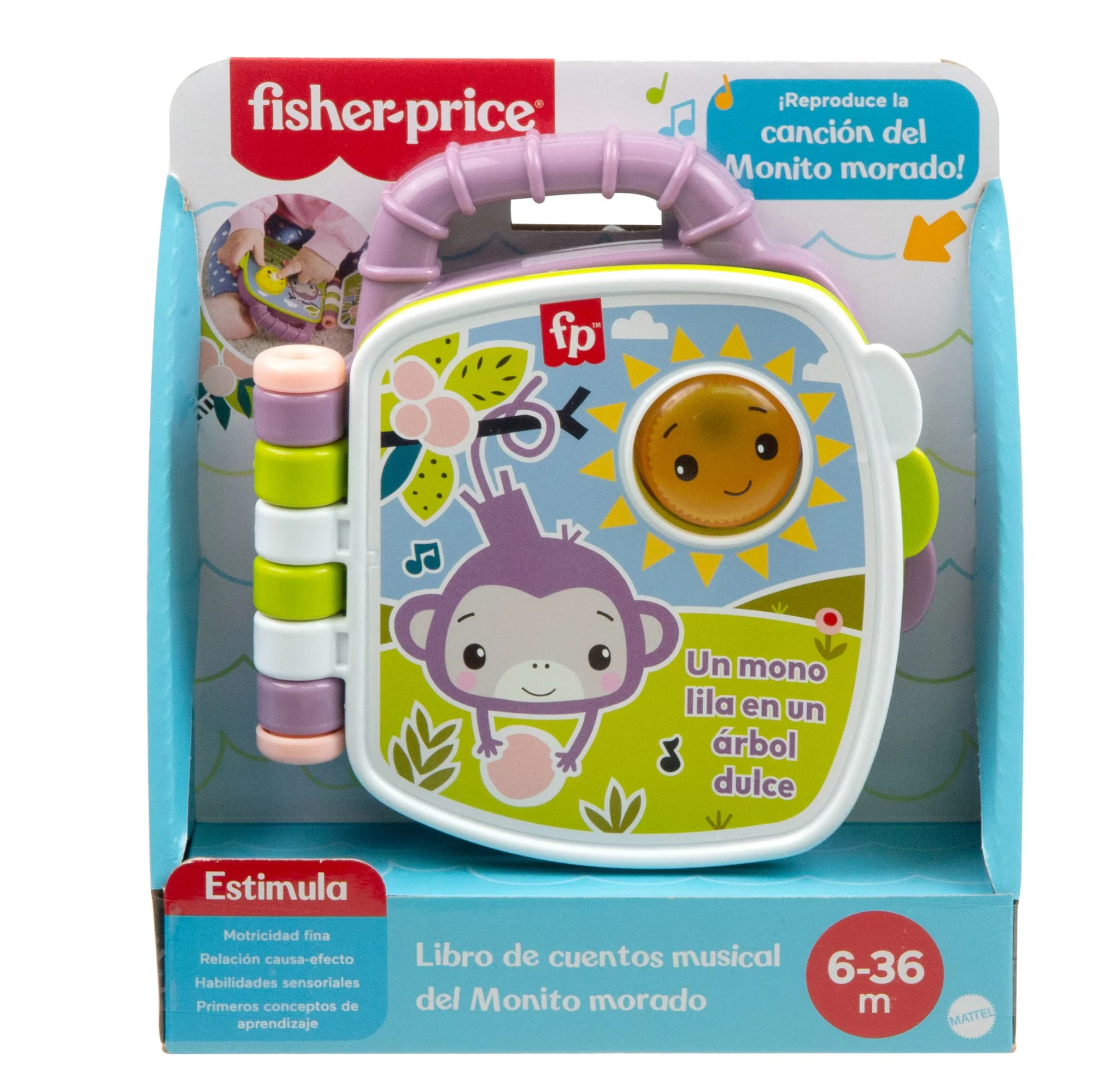 Juguete De Libro De Cuentos Musical Del Monito Morado De Fisher-Price Para Bebés Y Niños Y Niñas Pequeños Con Luces Y Sonidos, Versión En Español - Image 5