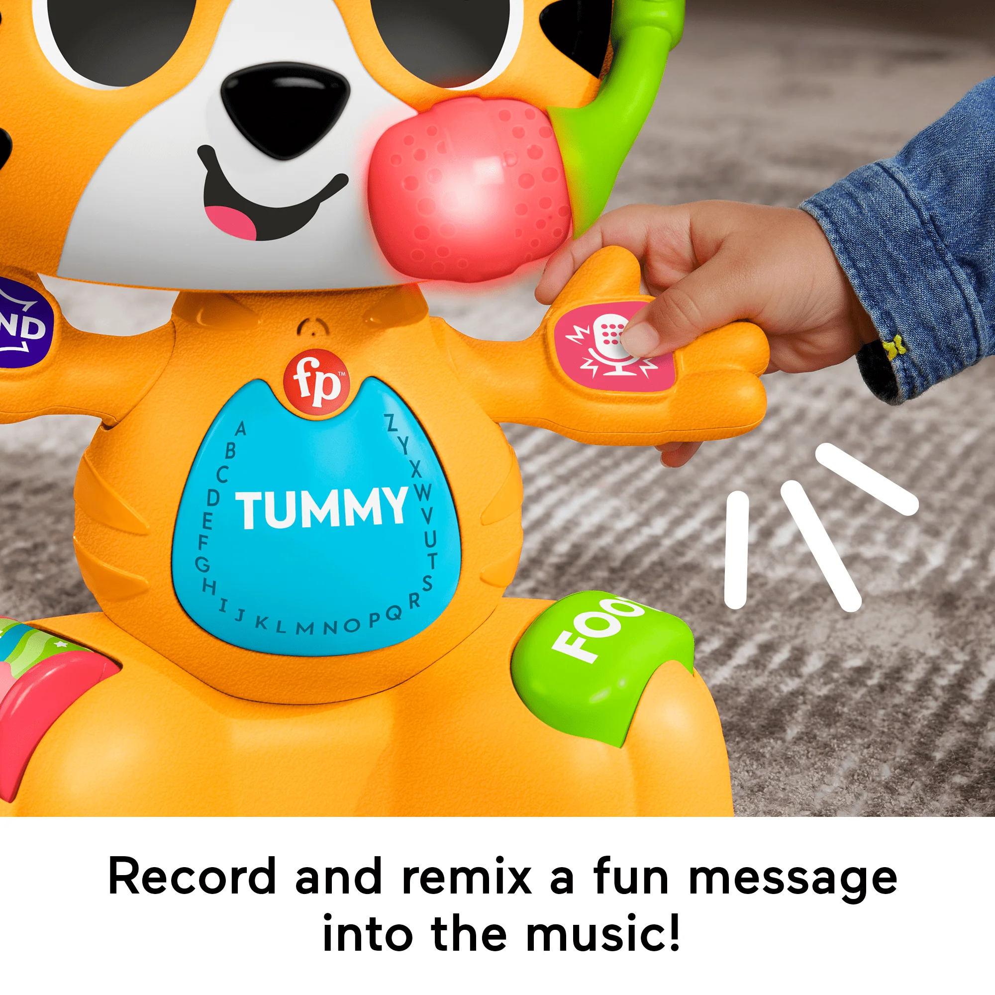 Fisher-Price Link Squad Bop & Groove Tiger Baby Learning Toy With Music & Lights, Queens English Version - Image 3