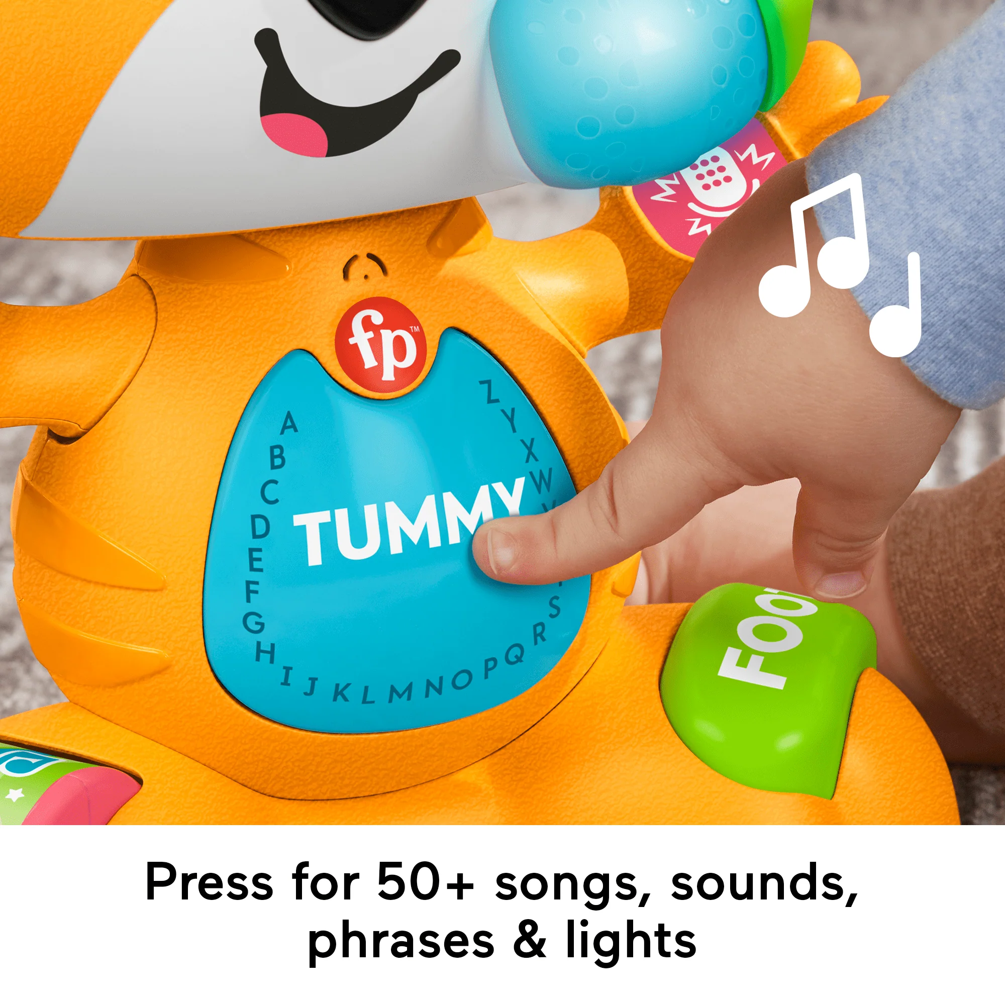 Fisher-Price Link Squad Bop & Groove Tiger Baby Learning Toy With Music & Lights, Queens English Version - Image 4