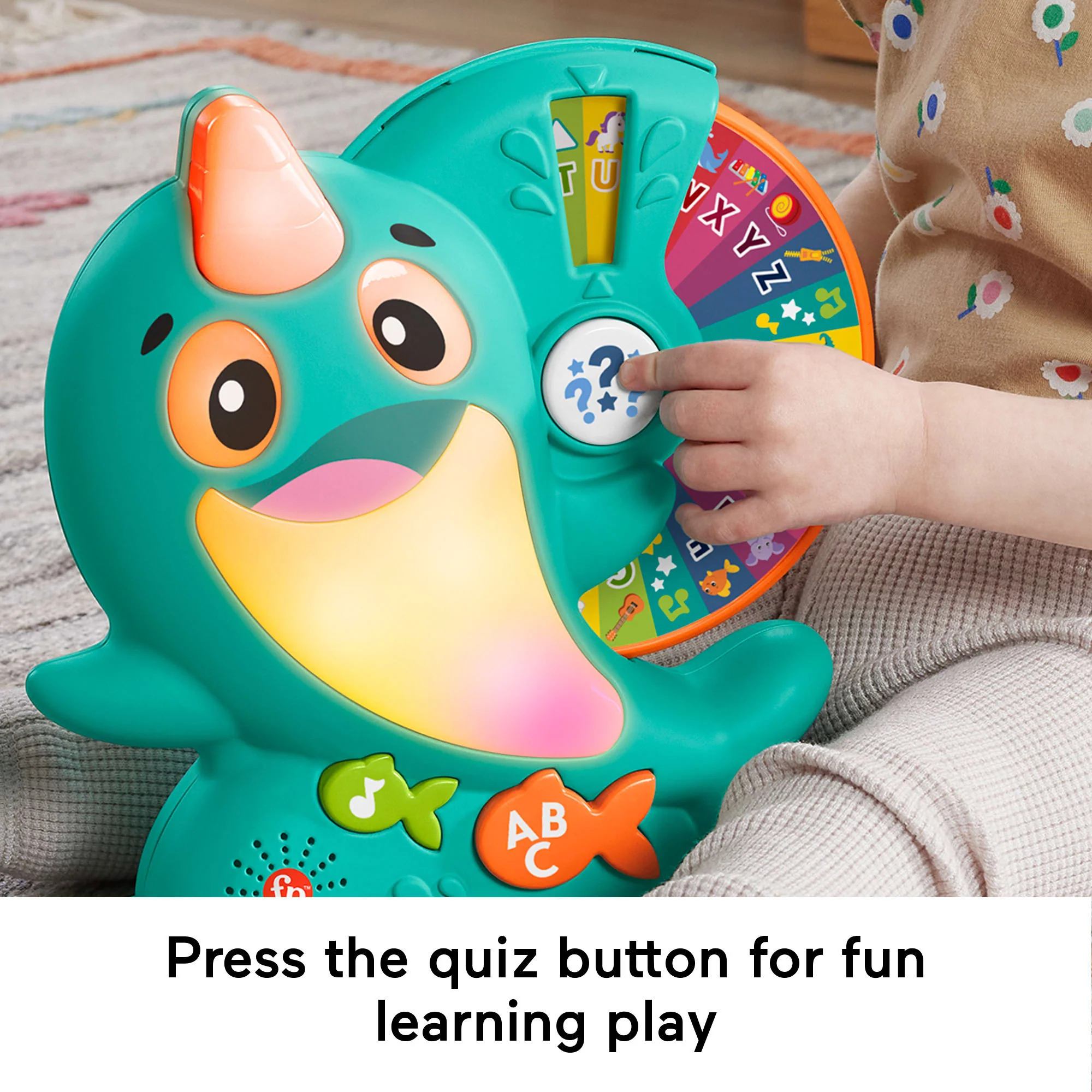 Fisher-Price Linkimals Interactive Learning Toy for Toddlers with Lights & Music, Learning Narwhal, UK English Version - Image 4