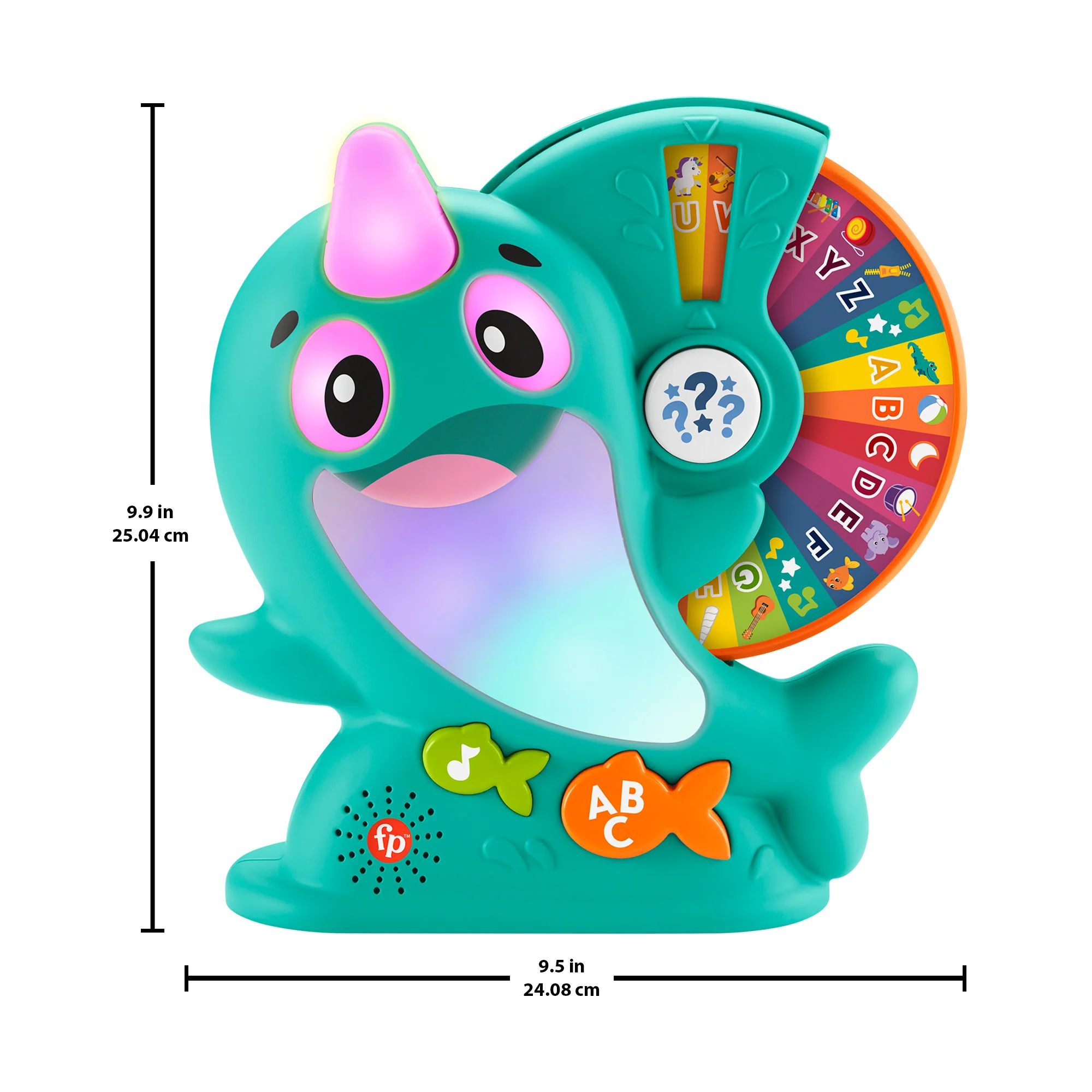 Fisher-Price Linkimals Interactive Learning Toy for Toddlers with Lights & Music, Learning Narwhal, UK English Version - Image 7