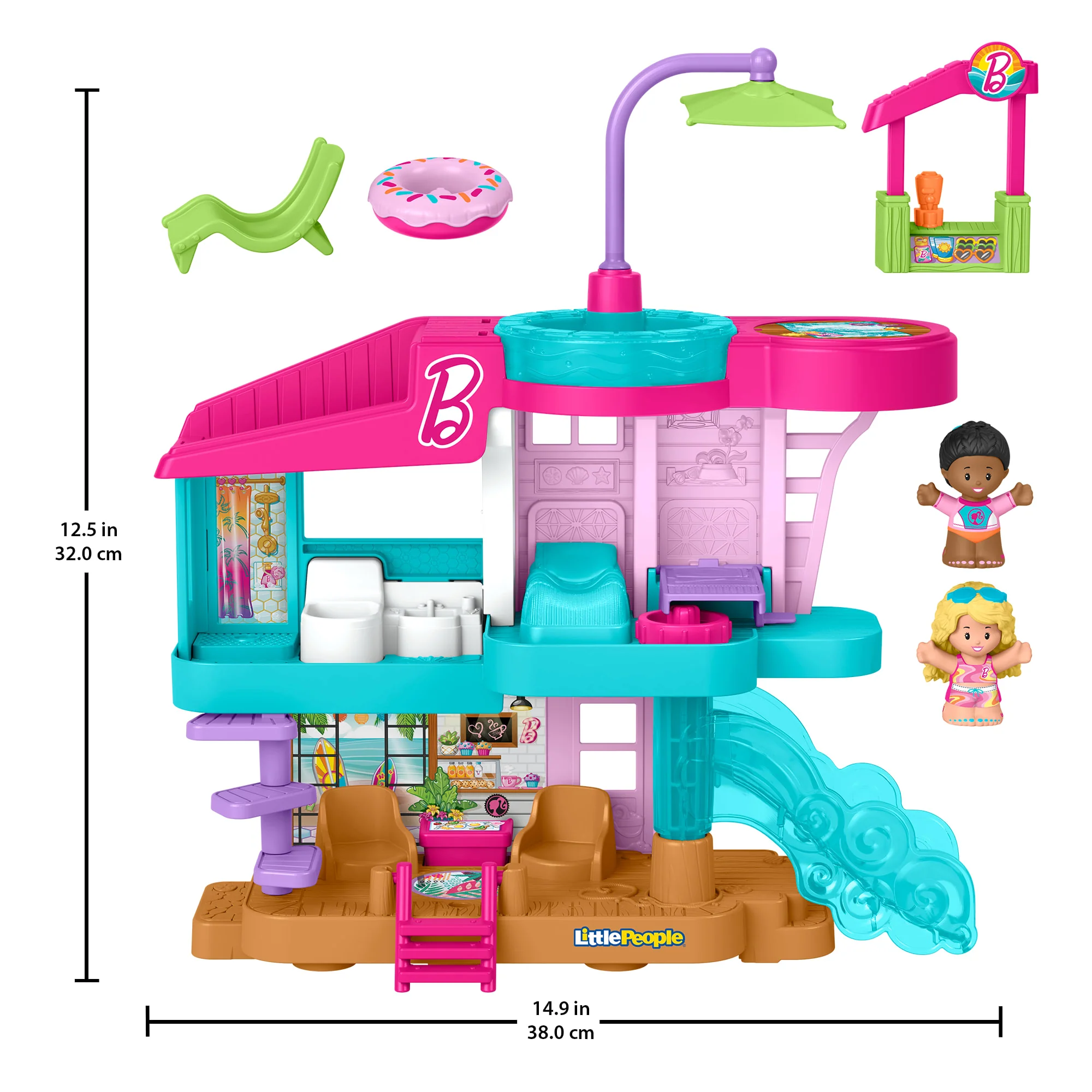Fisher-Price Little People Barbie Beach House Toddler Playset With Figures & Accessories - Image 6