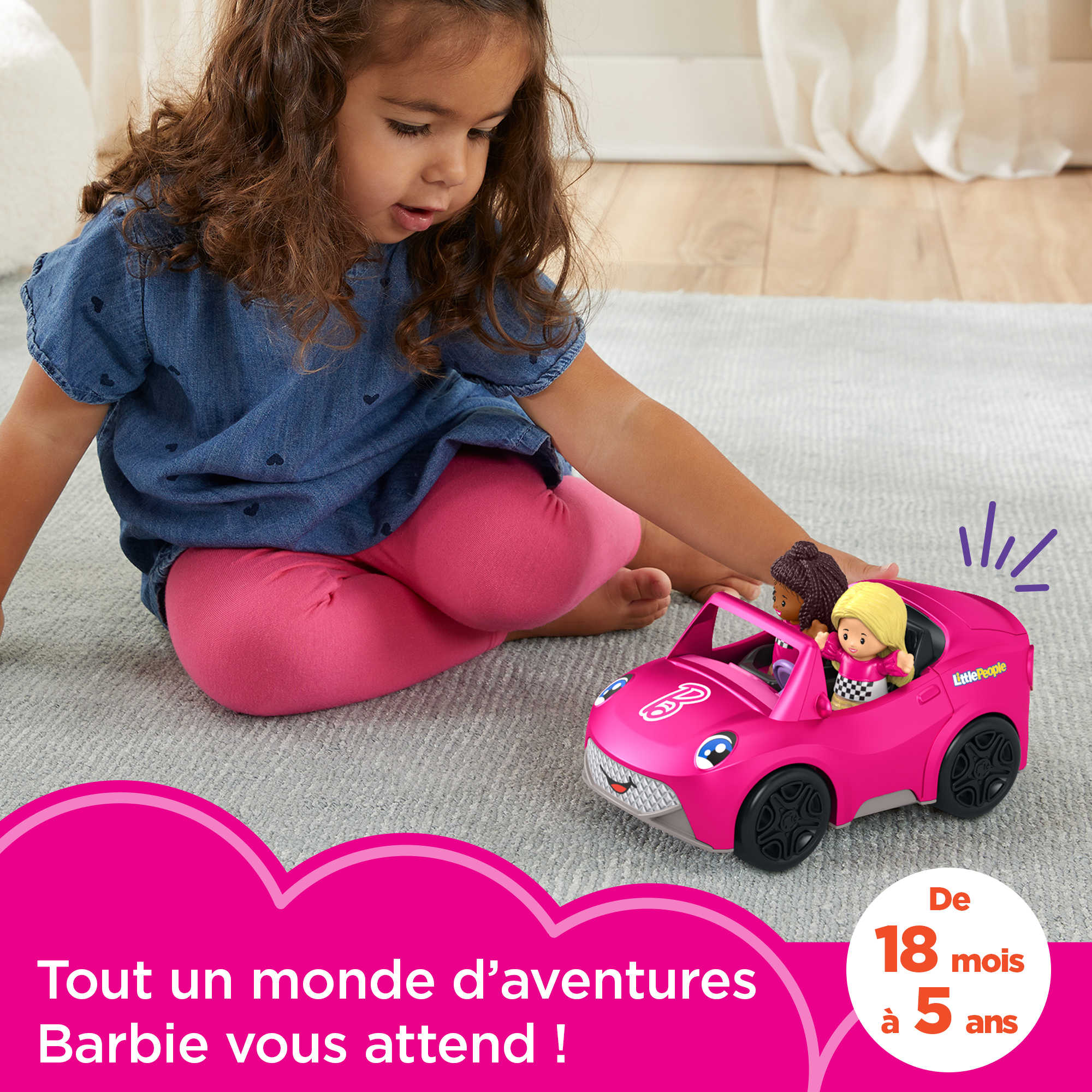 Fisher-Price - Little People - Coffret Cabriolet De Barbie Et Figurines - Image 2