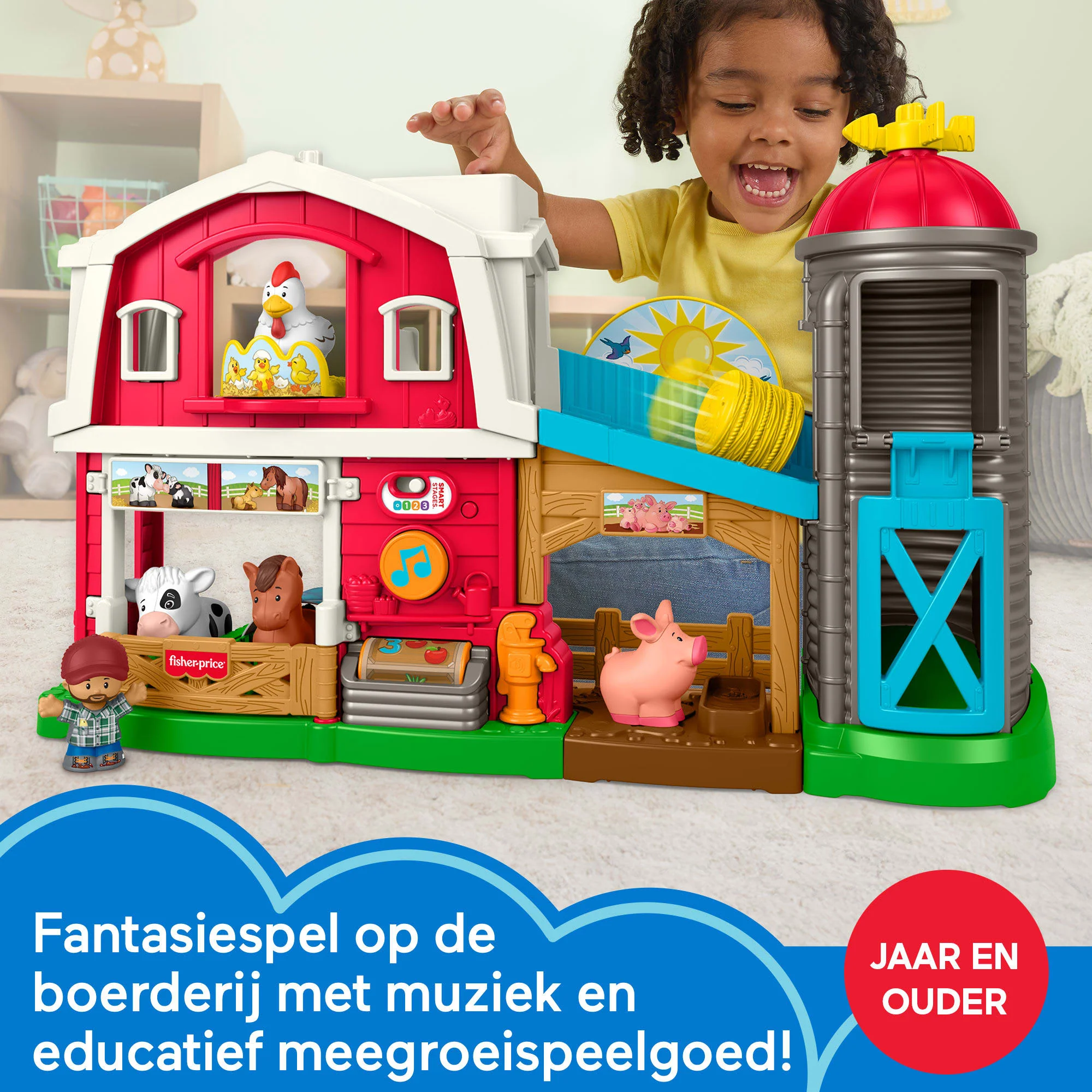 Fisher-Price Little People Dierenverzorgingsboerderij, Leerzame Speelset Voor Peuters, Meertalige Versie - Image 2