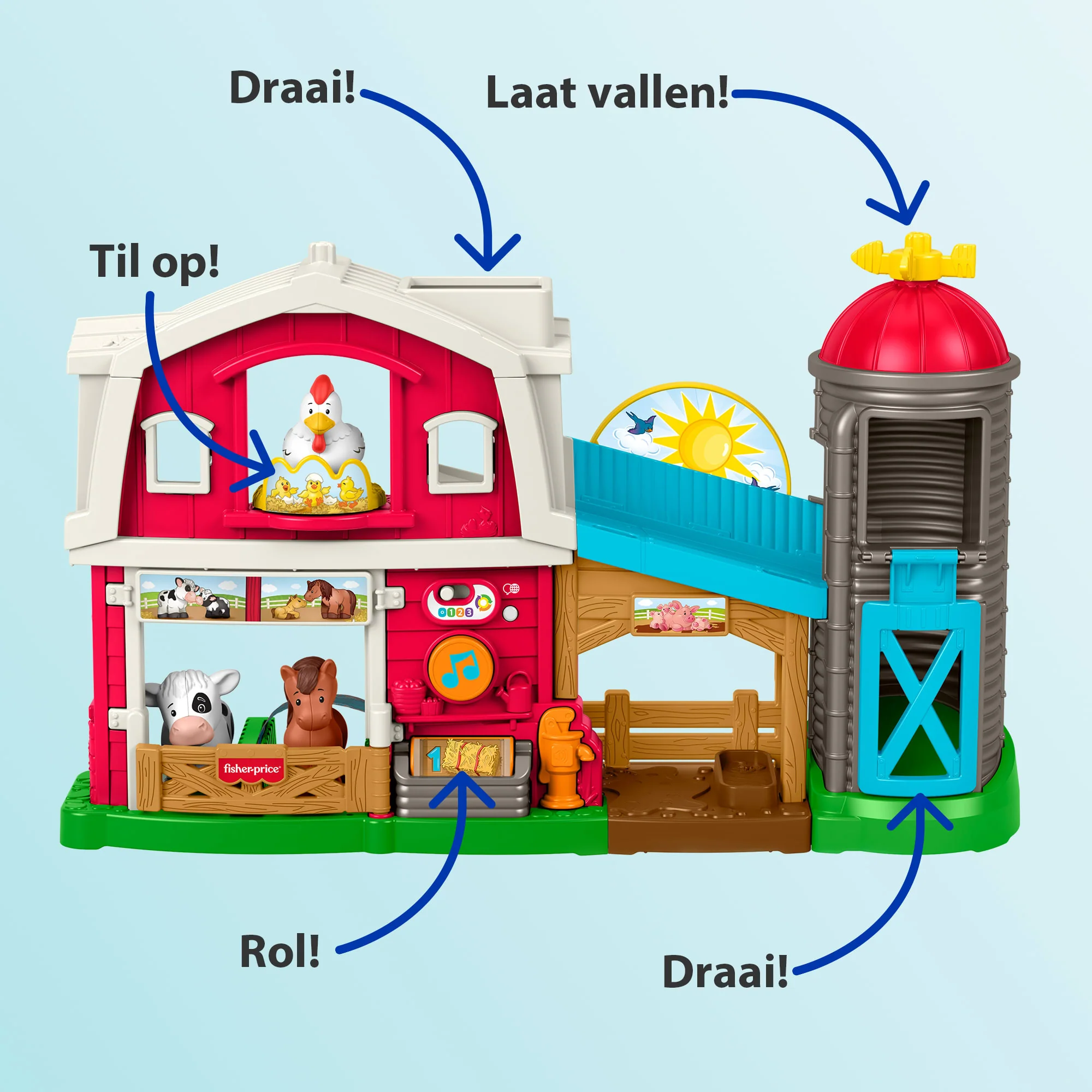 Fisher-Price Little People Dierenverzorgingsboerderij, Leerzame Speelset Voor Peuters, Meertalige Versie - Image 4