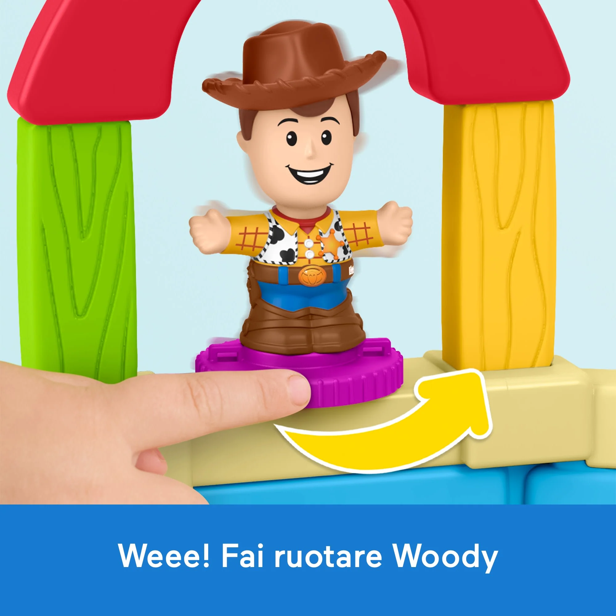 Playset Fisher-Price Little People Disney E Pixar Toy Story La Stanza Di Andy, Woody E Veicolo Radiocomandato - Image 4