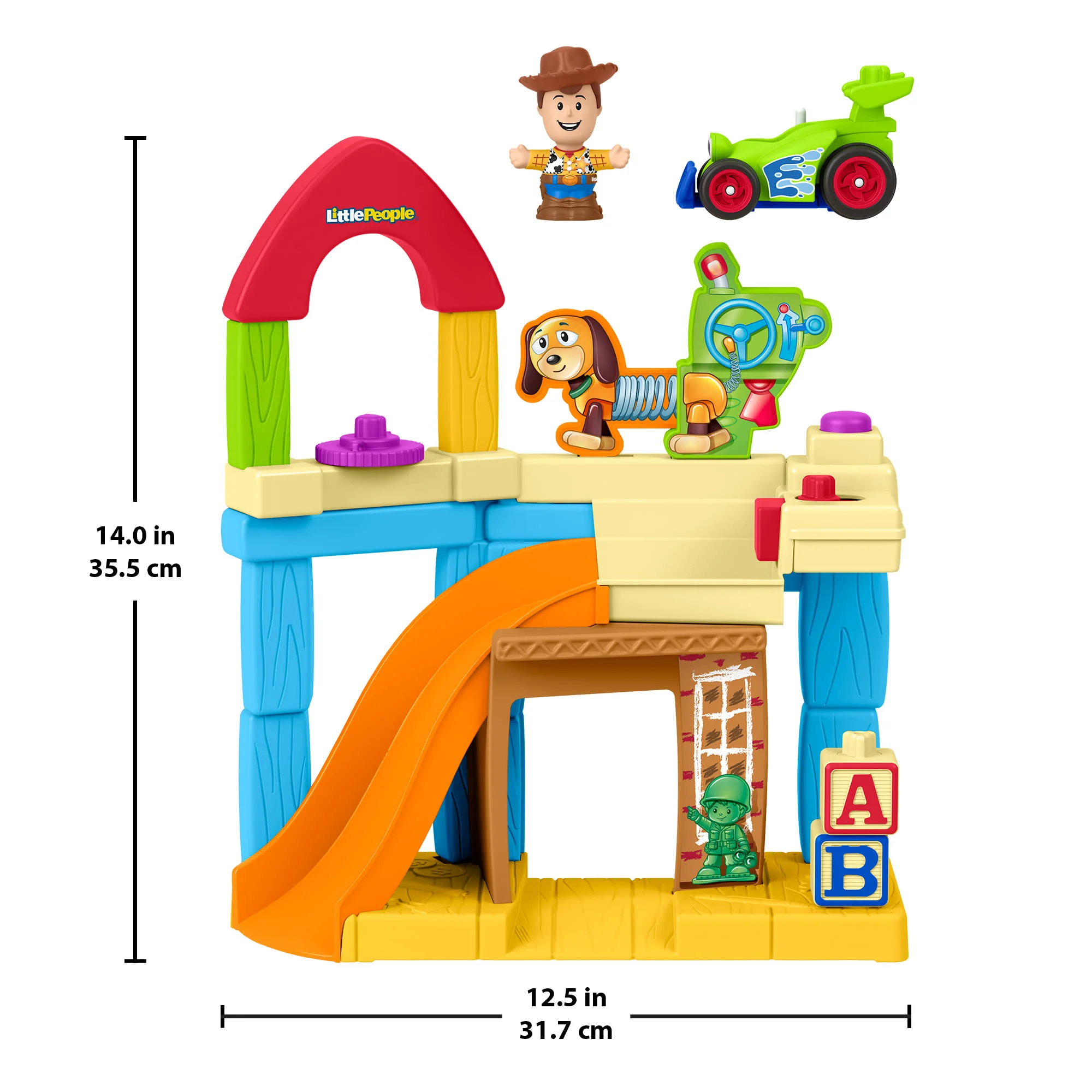 Playset Fisher-Price Little People Disney E Pixar Toy Story La Stanza Di Andy, Woody E Veicolo Radiocomandato - Image 6