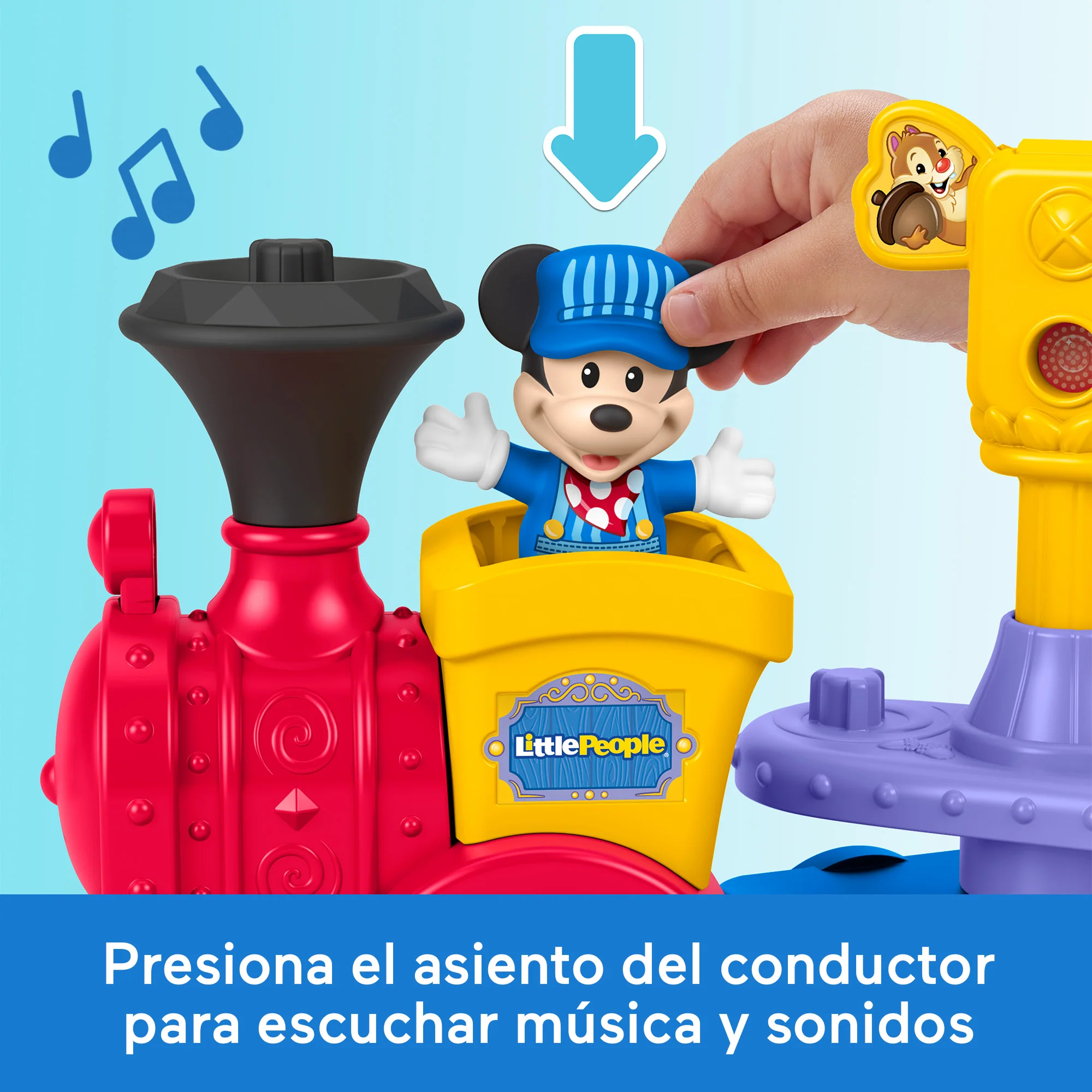 Tren Musical De Mickey Y Minnie De Disney Jr De La Gama Little People De Fisher-Price Con 2Figuras - Image 3