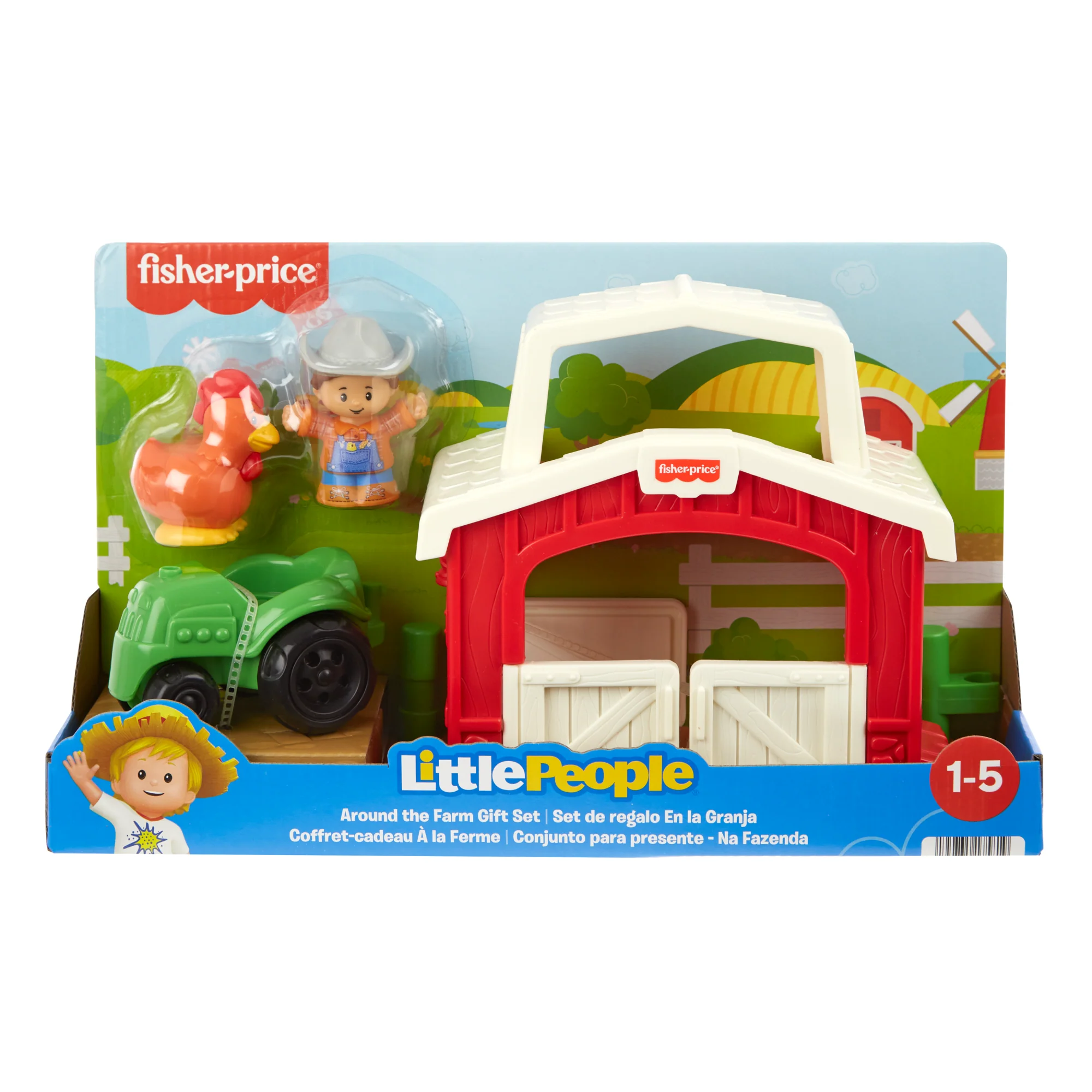 Fisher-Price Little People Farma i traktor + 2 figurki Zabawka Zestaw prezentowy dla małych dzieci - Image 6