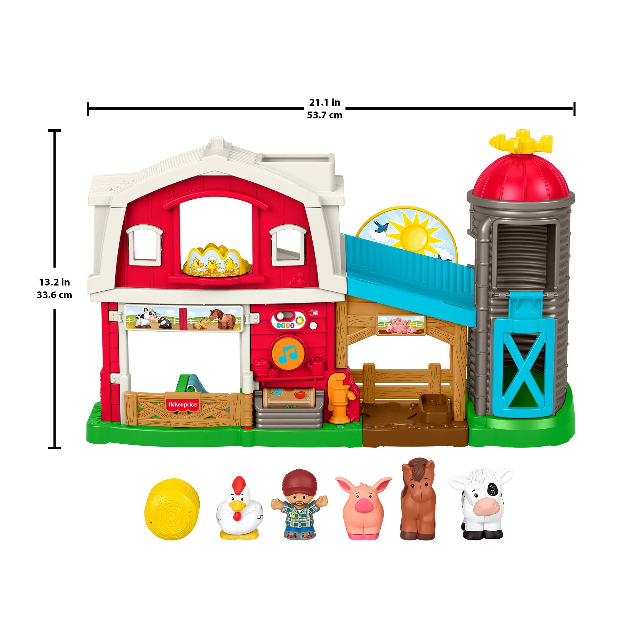 Fisher-Price Little People Divertente Fattoria Animali Felici, Playset, Giocattolo Per L'Apprendimento Per Bimbi Piccoli, Versione Multilingue - Image 5