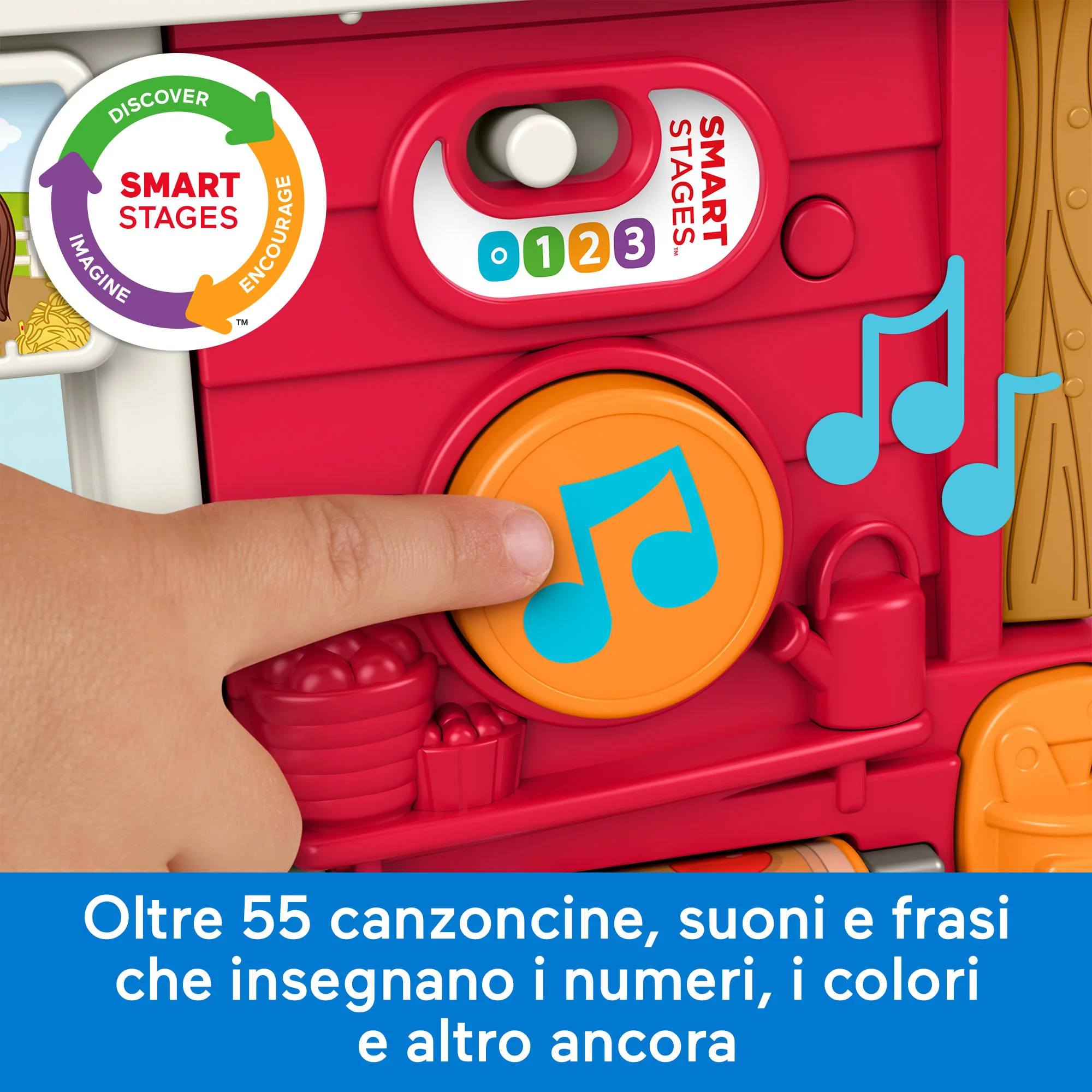 Fisher-Price Little People Divertente Fattoria Animali Felici, Playset, Giocattolo Per L'Apprendimento Per Bimbi Piccoli, Versione Multilingue - Image 3