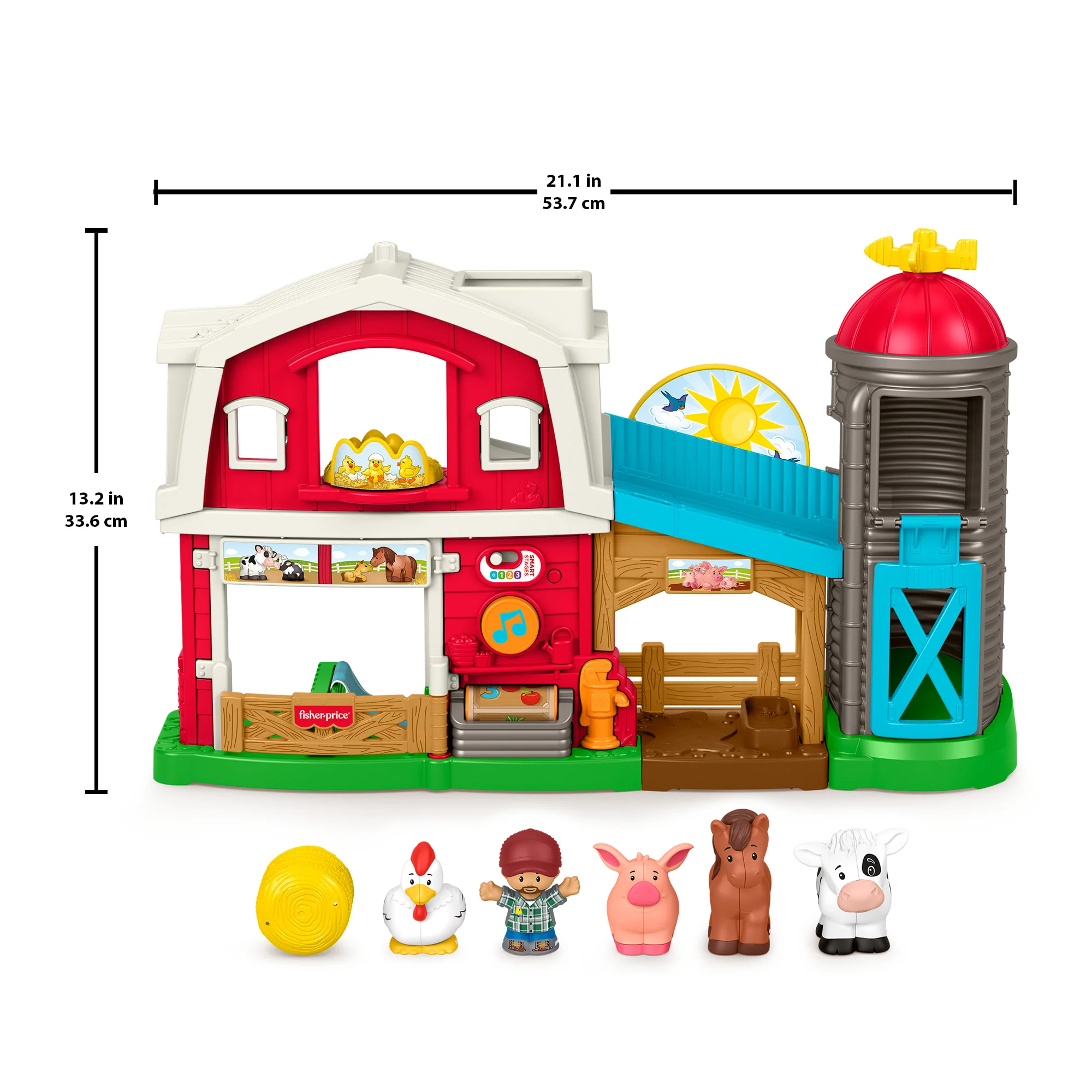 Fisher-Price Little People Divertente Fattoria Animali Felici, Playset, Giocattolo Per L'Apprendimento Per Bimbi Piccoli, Versione Multilingue - Image 5