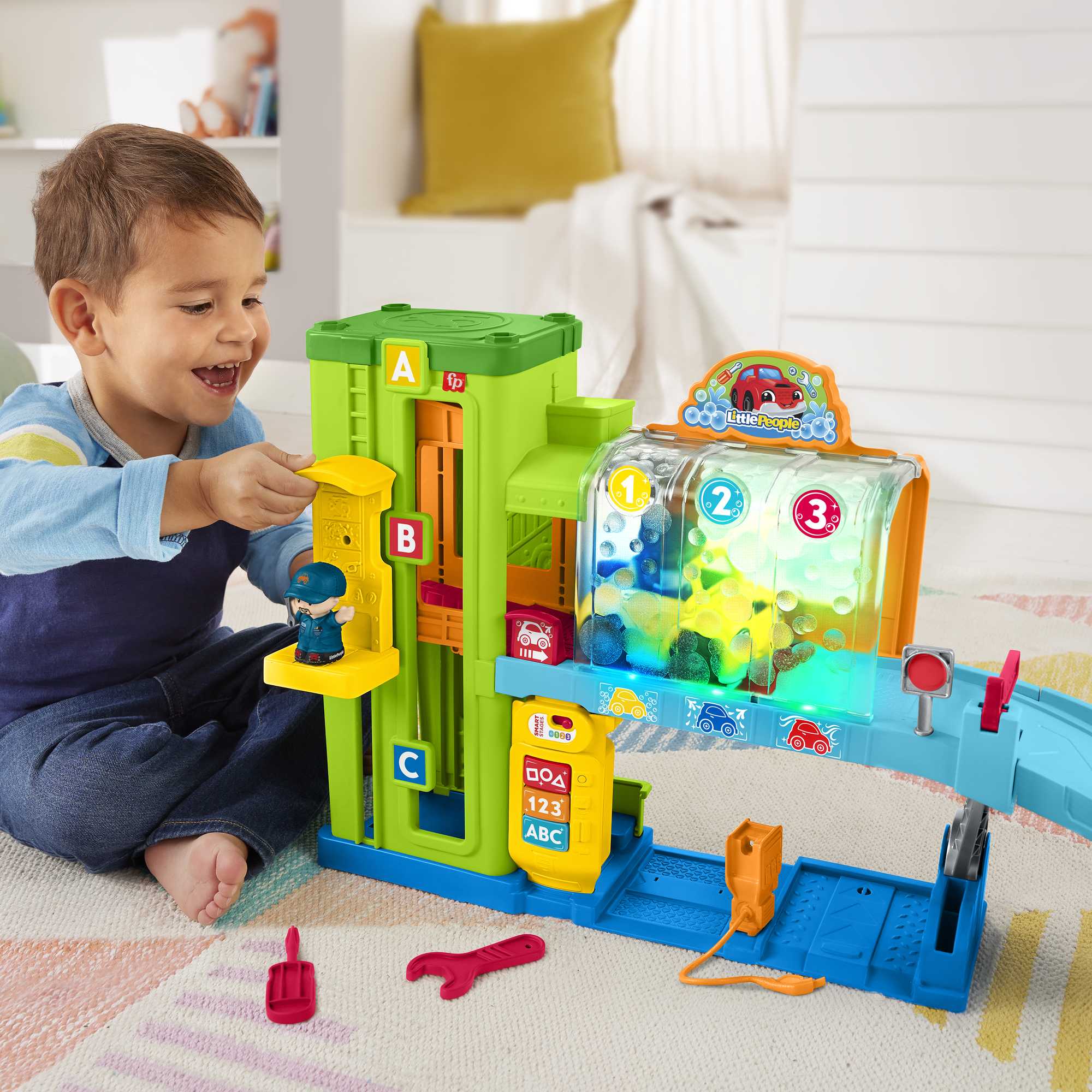 Conjunto De Juego Infantil Taller De Aprendizaje Luminoso De Little People De Fisher-Price Con 5Piezas De Juego, Versión Multilingüe - Image 2