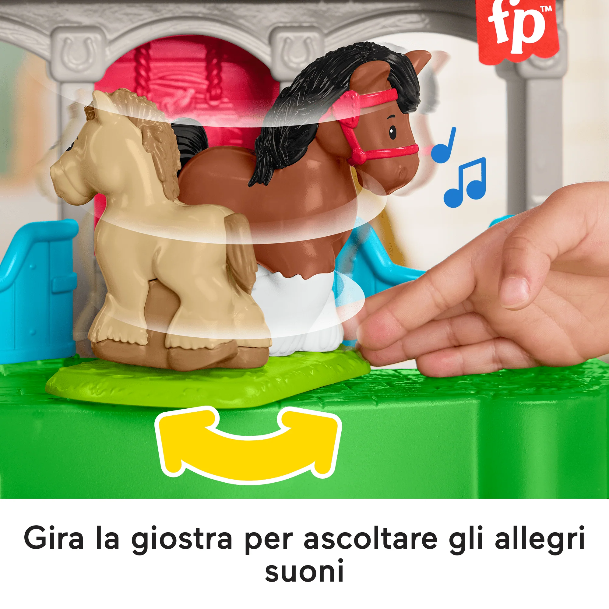 Fisher-Price Little People Maneggio Dei Cavalli, Playset Per Bimbi Piccoli Con Suoni E 6 Accessori - Image 3