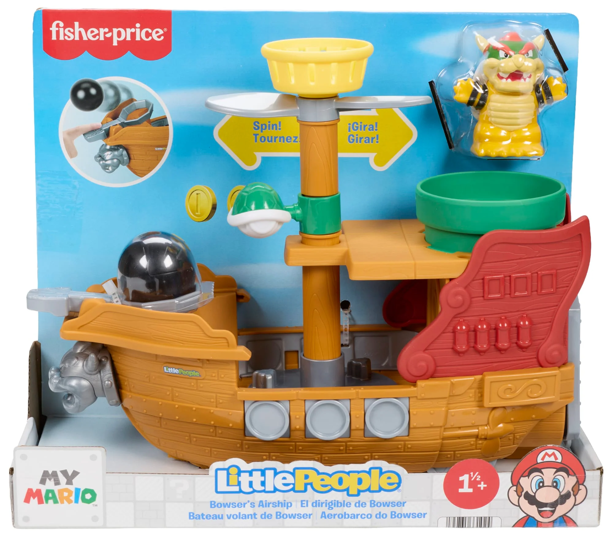 Fisher-Price Little People My Mario Bowser-Luftschiff Und Figurenset Kleinkindspielzeug - Image 6