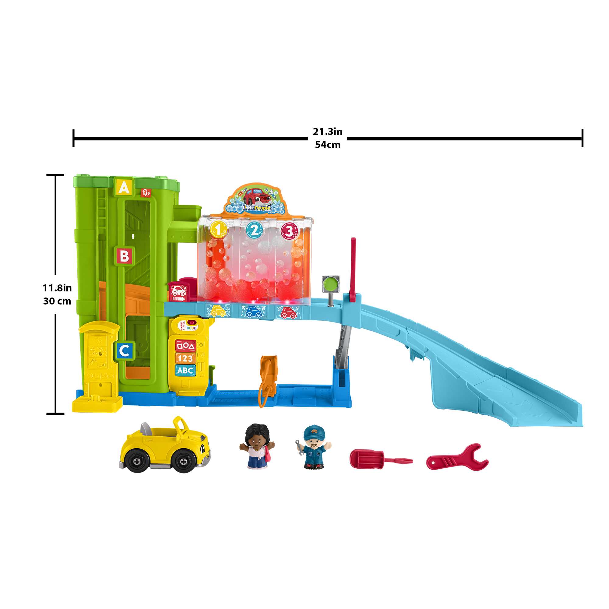 Fisher-Price Little People Playset Autolavaggio per bambini piccoli con 5 pezzi per il gioco, versione multilingue - Image 7