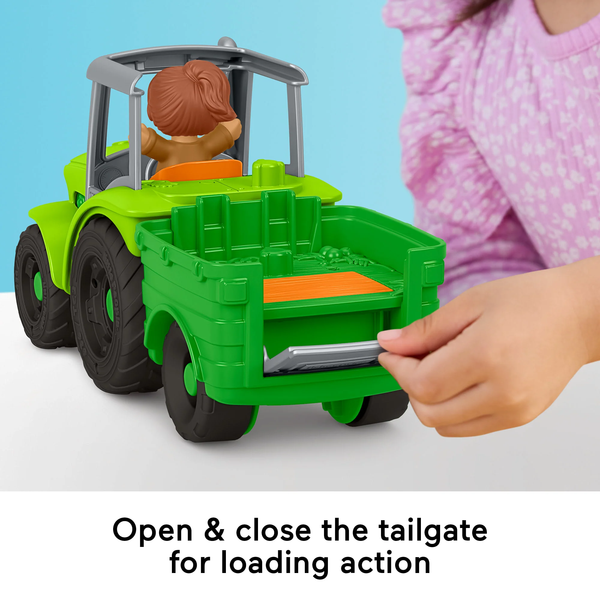 Fisher-Price Little People Push & Play Tractor, Musical Toy Farm Vehicle & 2 Figures For Toddlers - Image 4