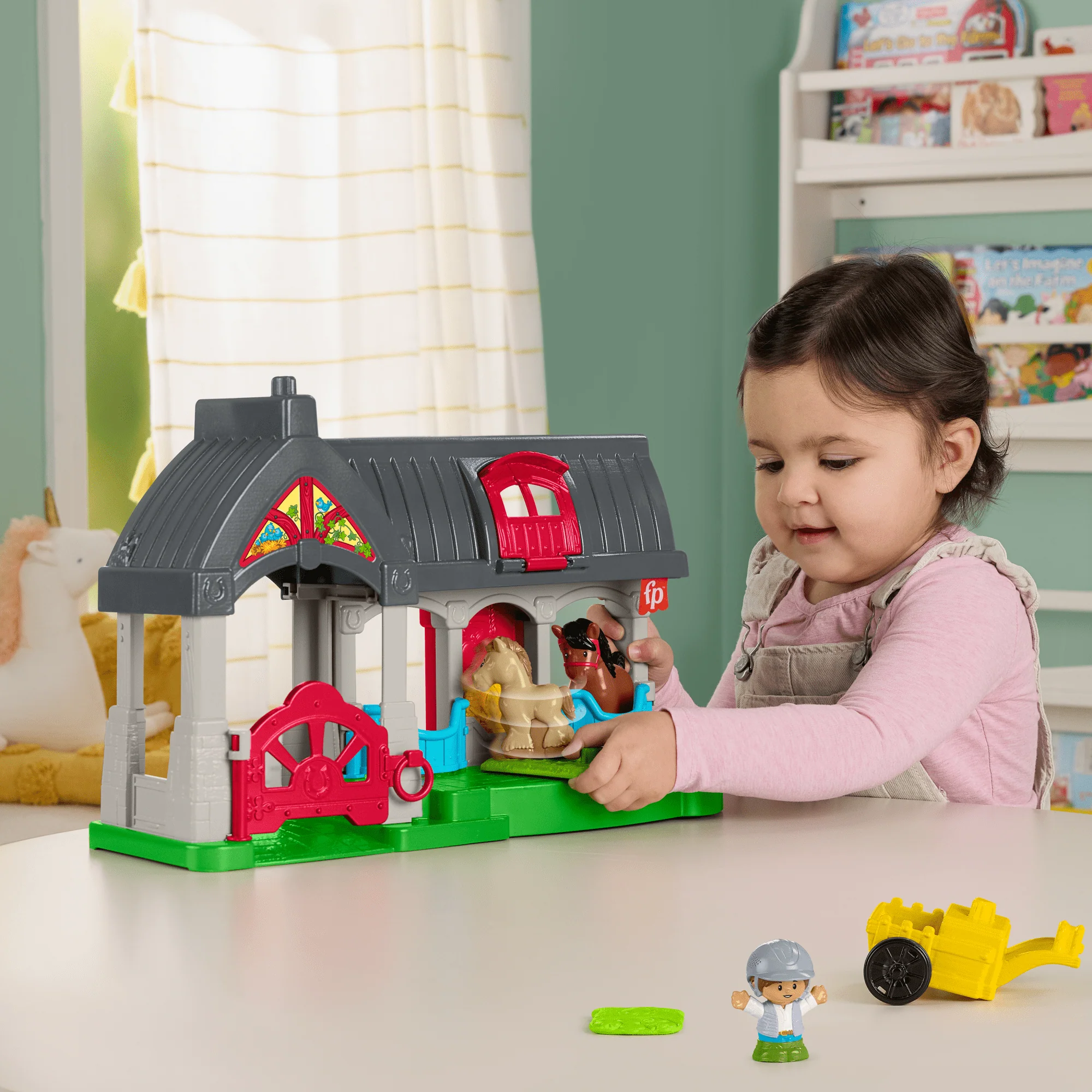 Fisher-Price Little People Speelset Met Vriendelijke Paardenstal Voor Peuters Met Geluiden, 6 Speelonderdelen - Image 2