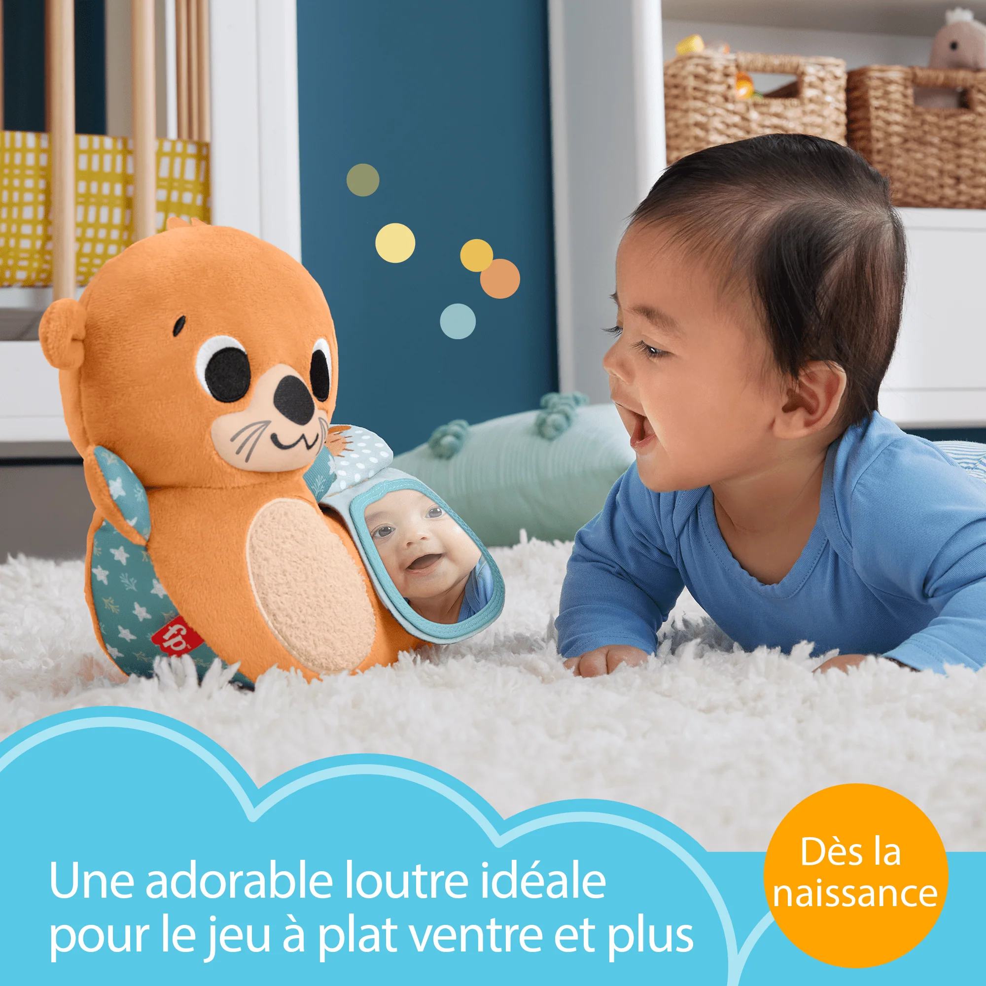 Fisher-Price-Loutre 2 En 1-Peluche Pour Jeu À Plat Ventre - Image 2