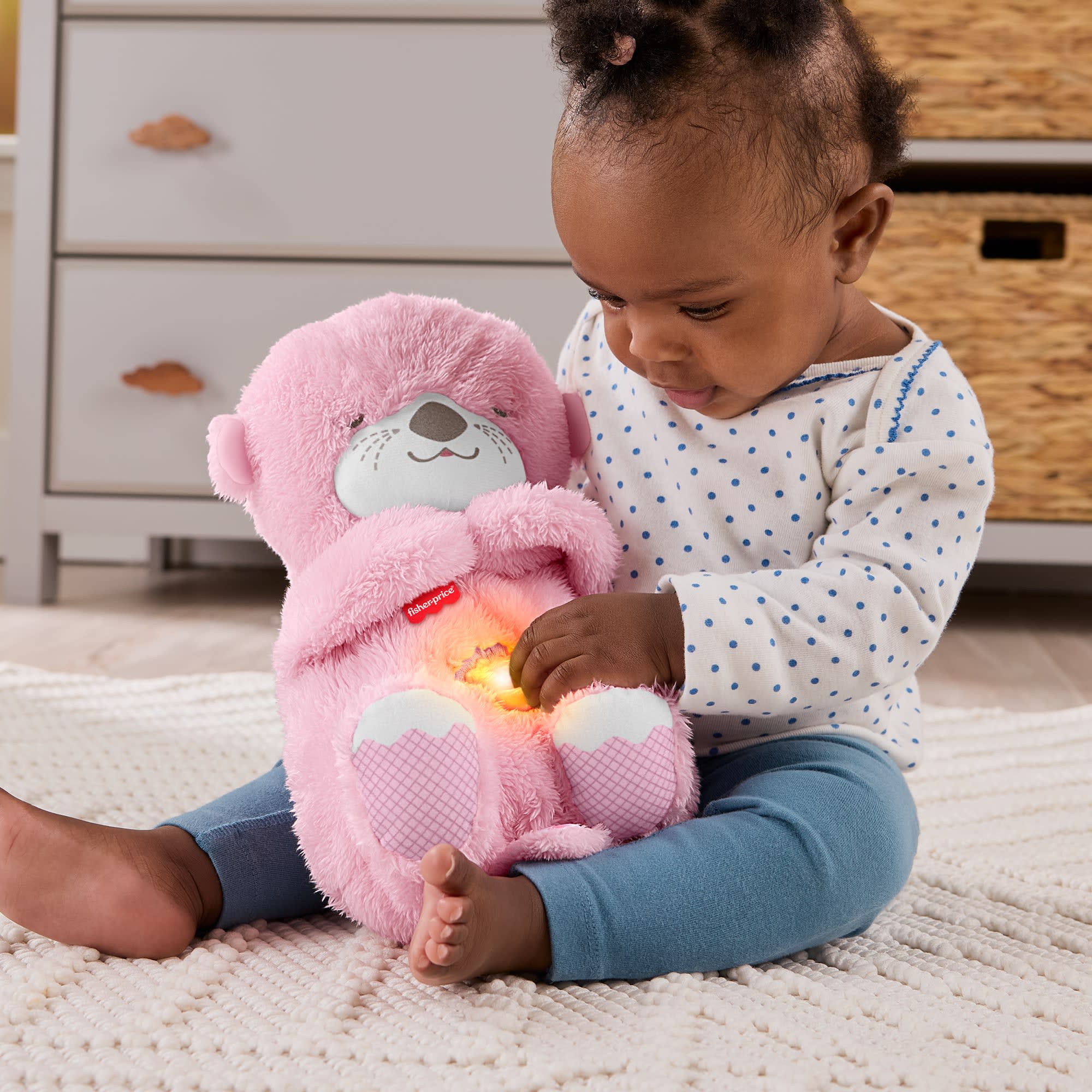 Fisher-Price-Ma Loutre Câlins Bonne Nuit-Peluche Et Veilleuse Rose - Image 2