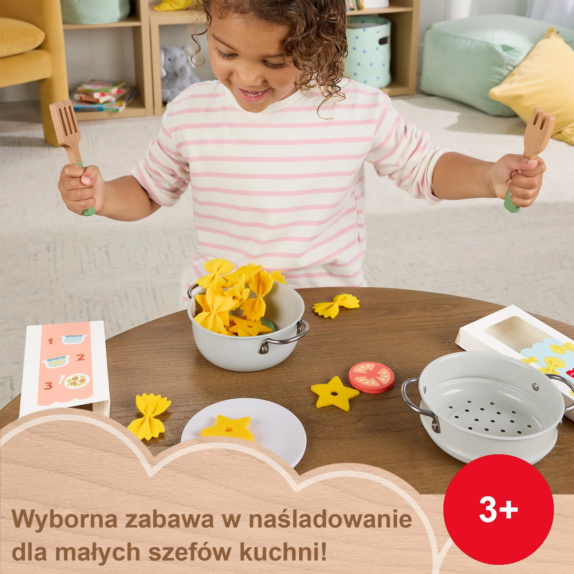 Fisher-Price Makaron szefa kuchni Zestaw Drewniane zabawki i inne elementy 3+ - Image 2
