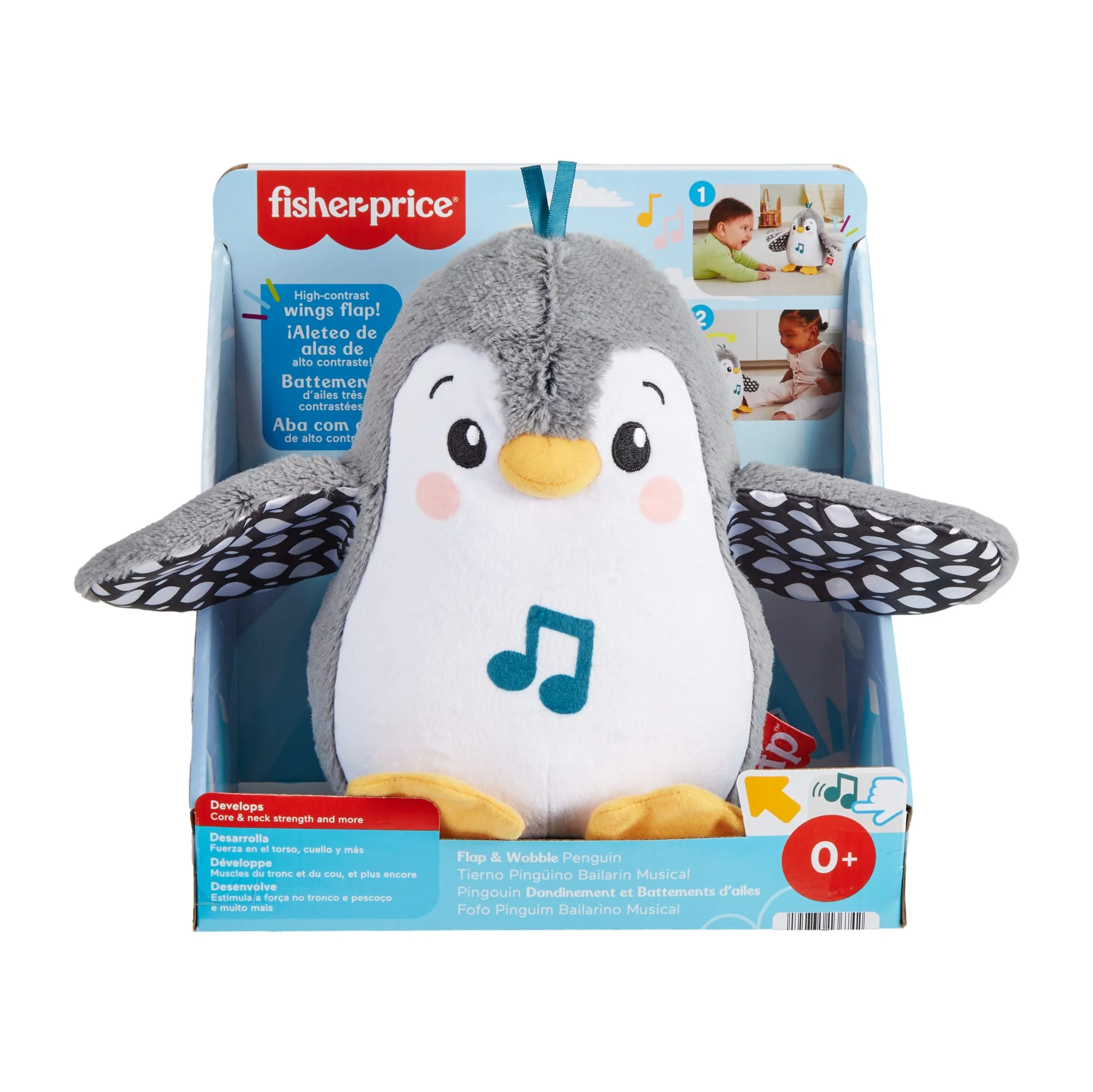 Fisher-Price Μαλακό Παιχνίδι Για Για Μπουσούλημα, Μουσικό Πιγκουινάκι Με Κίνηση, Μουσικό Παιχνίδι Για Νεογέννητα - Image 6