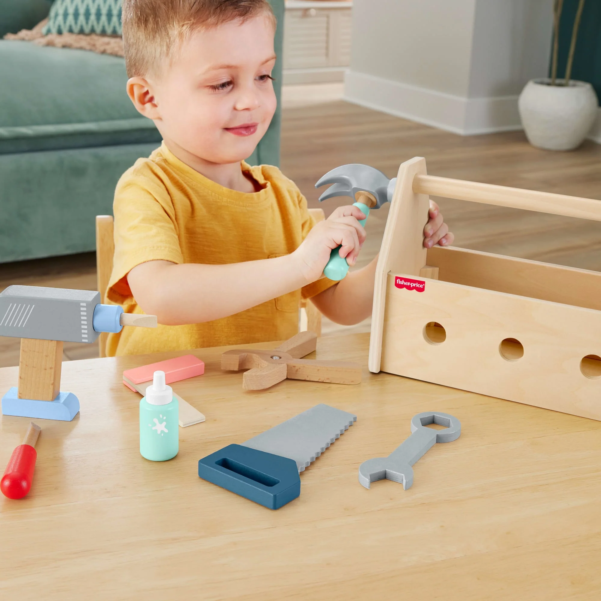 Fisher-Price Mały majsterkowicz Drewniane zabawki 9 elementów Zestaw dla dzieci 3+ - Image 2